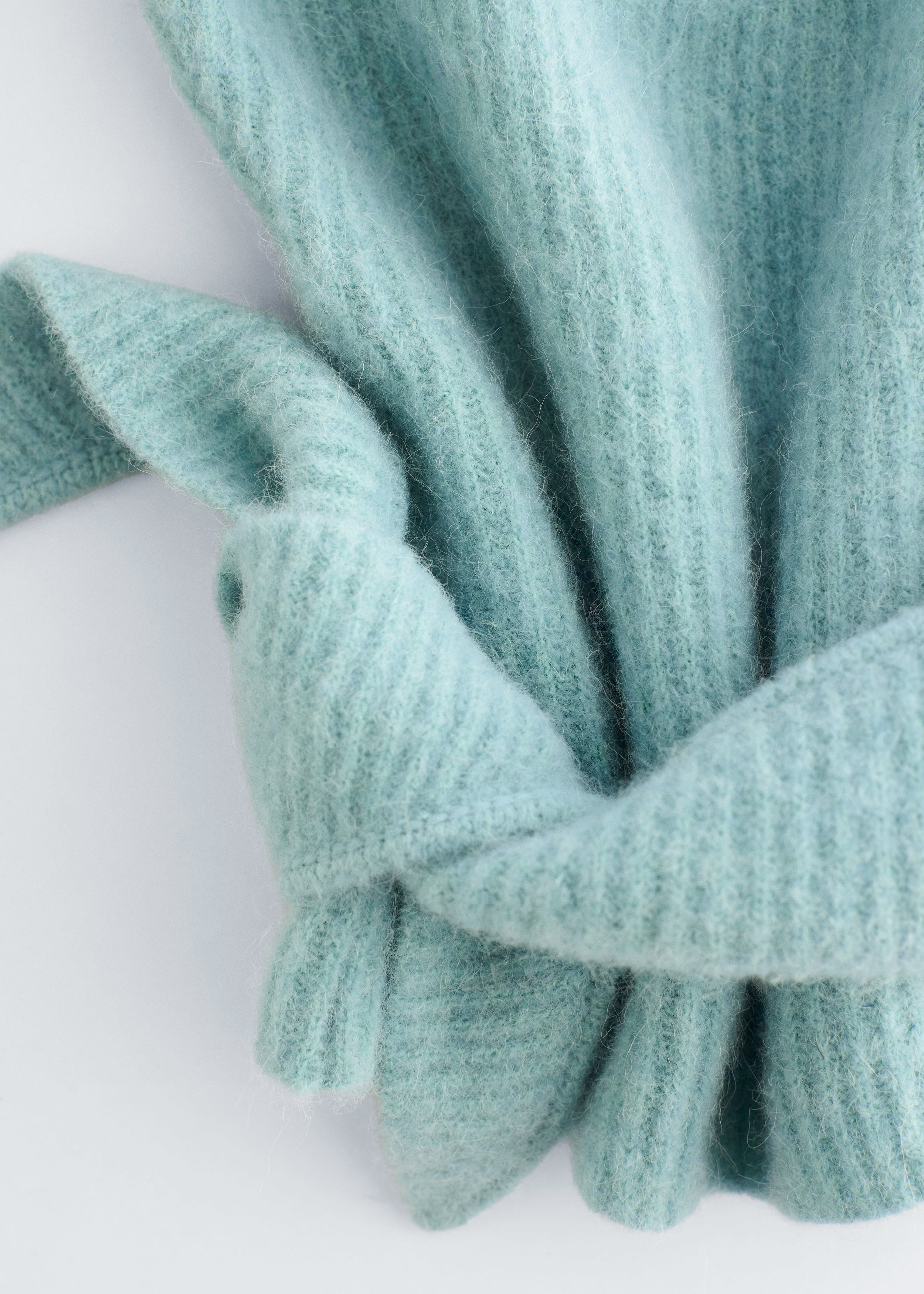 PULP 限定 SOL EX PLAID KNIT SCARF Alpaca-Blend Rib-Knit Hood Scarf