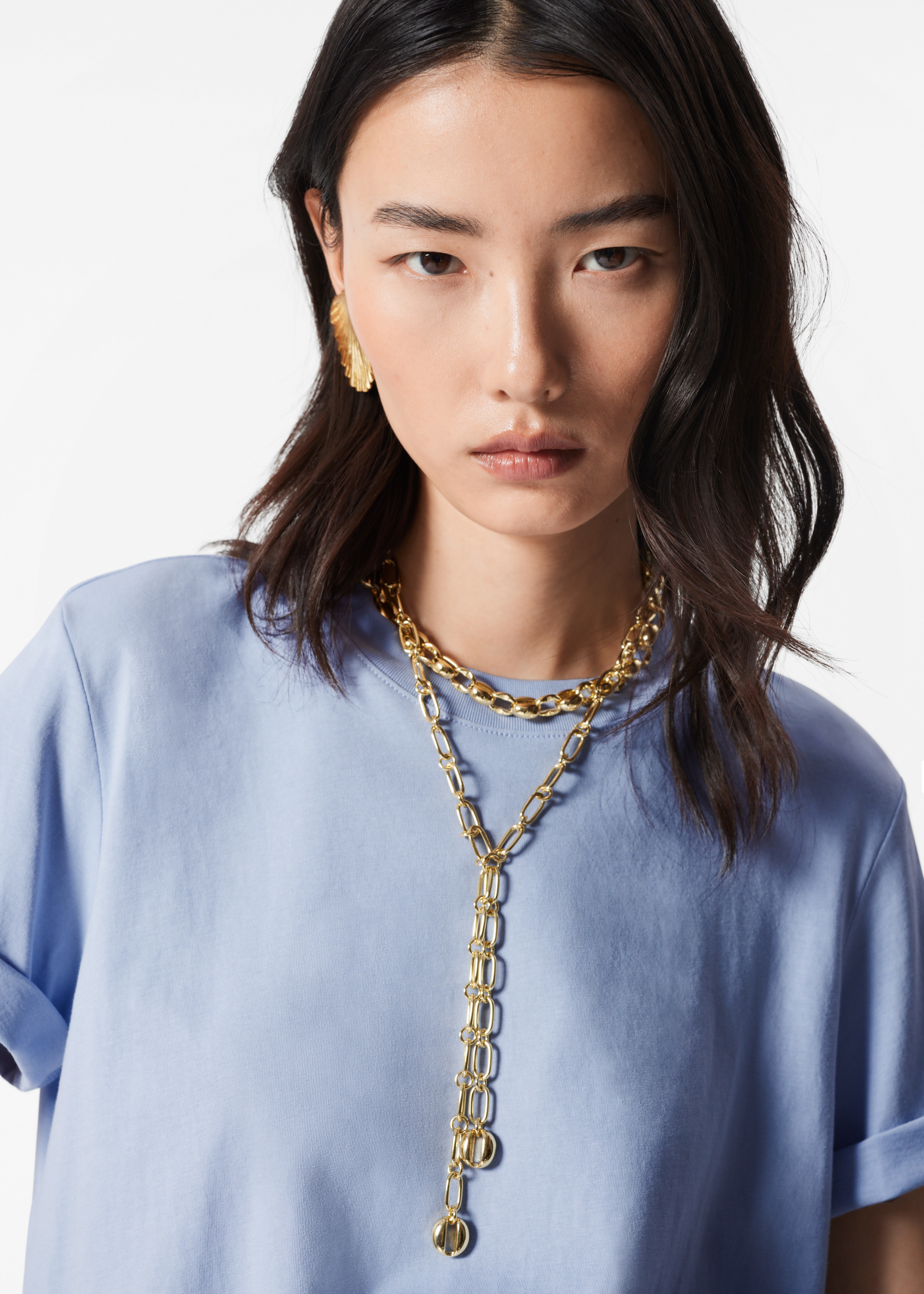 Markante, mehrreihige Gliederkette - Gold