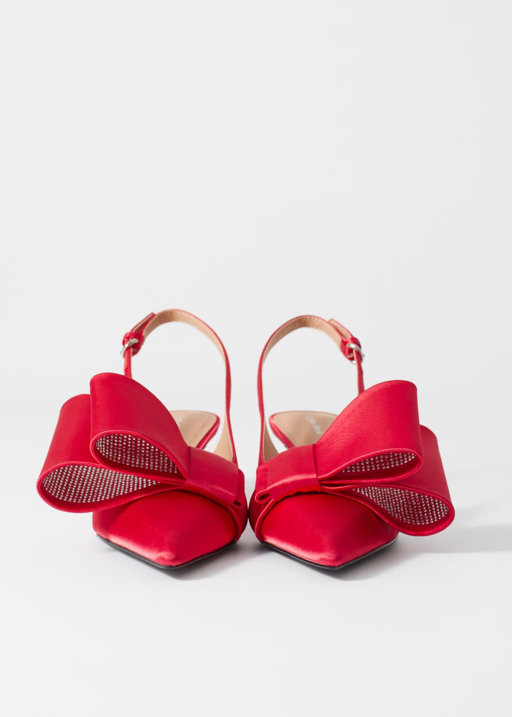 Image of Bow-Embellished Satin Pumps