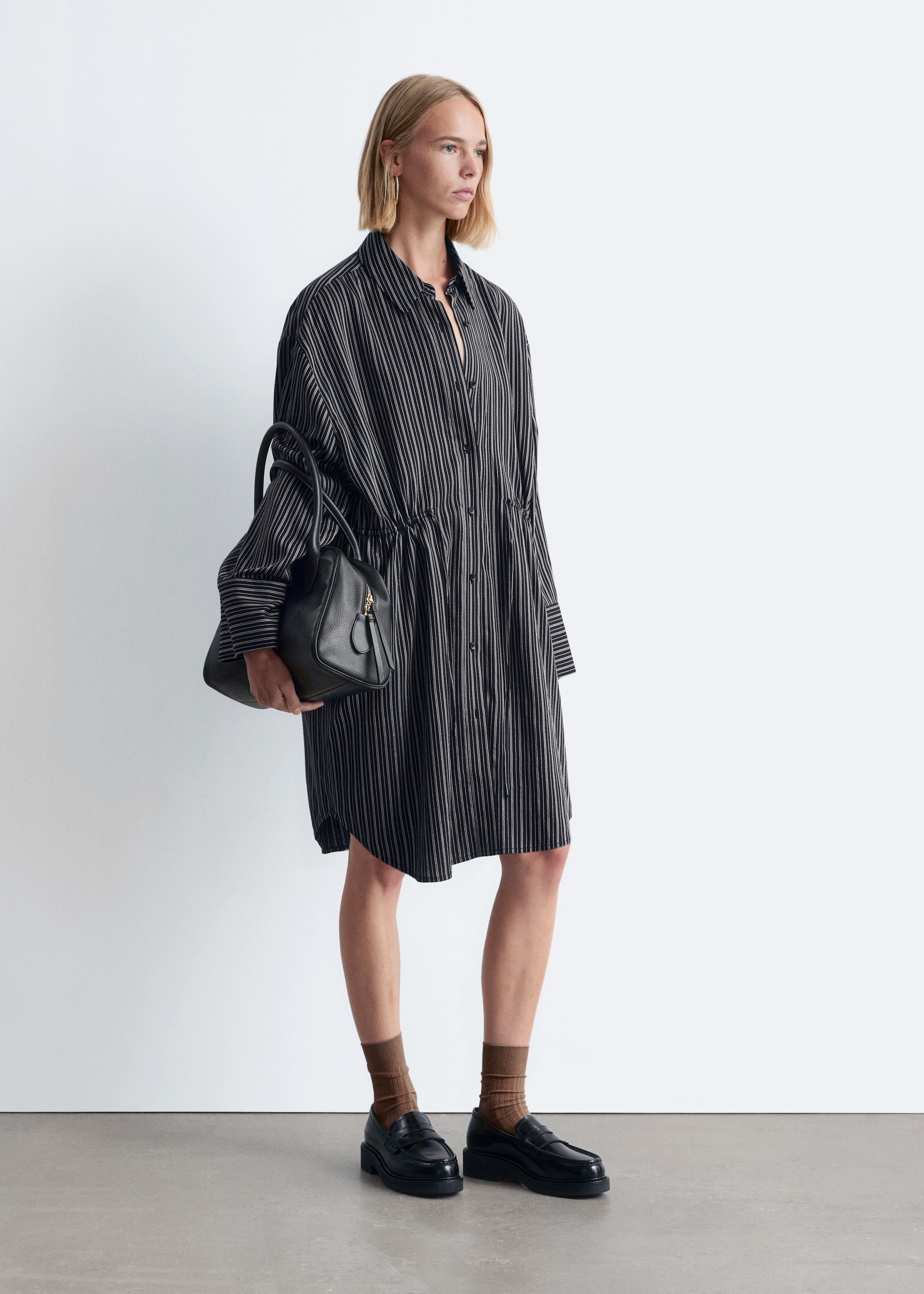 Image of Vestido camisero mini de corte holgado
