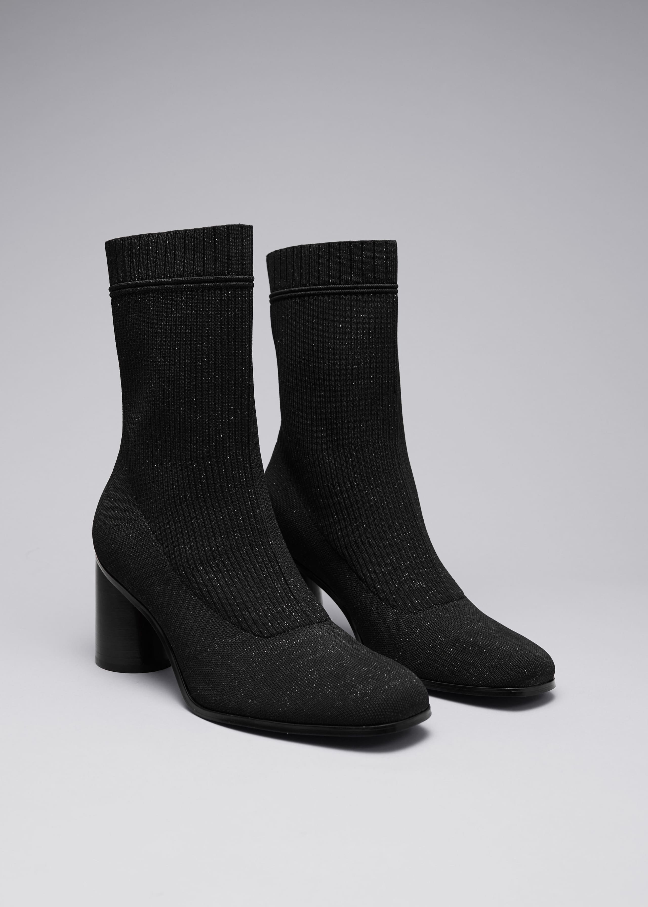 Knit Sock Boots - Black/Glitter - Still Life