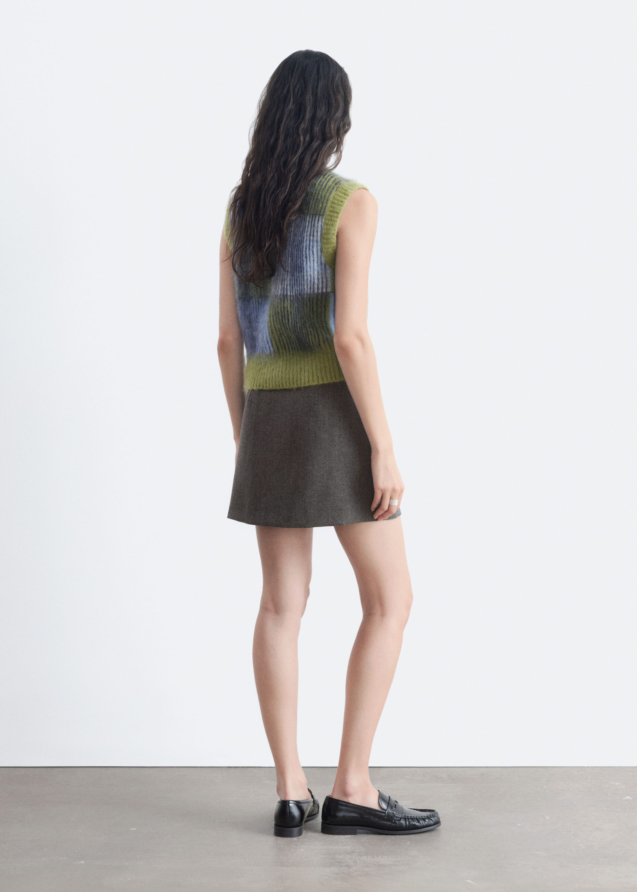 Minirock aus Wolle - Taupe - Lookbook