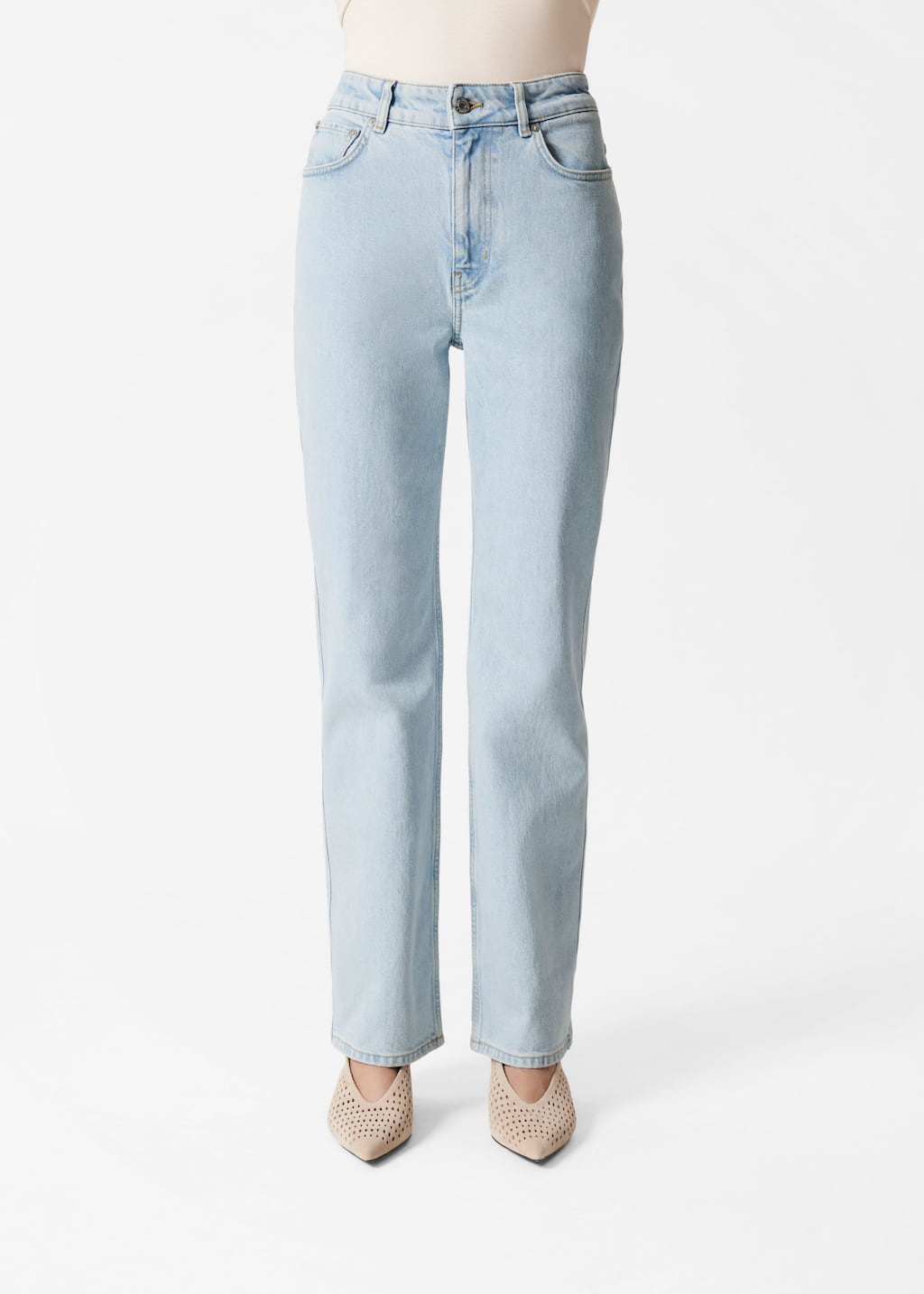 Image of High-Waist Straight-Leg Jeans