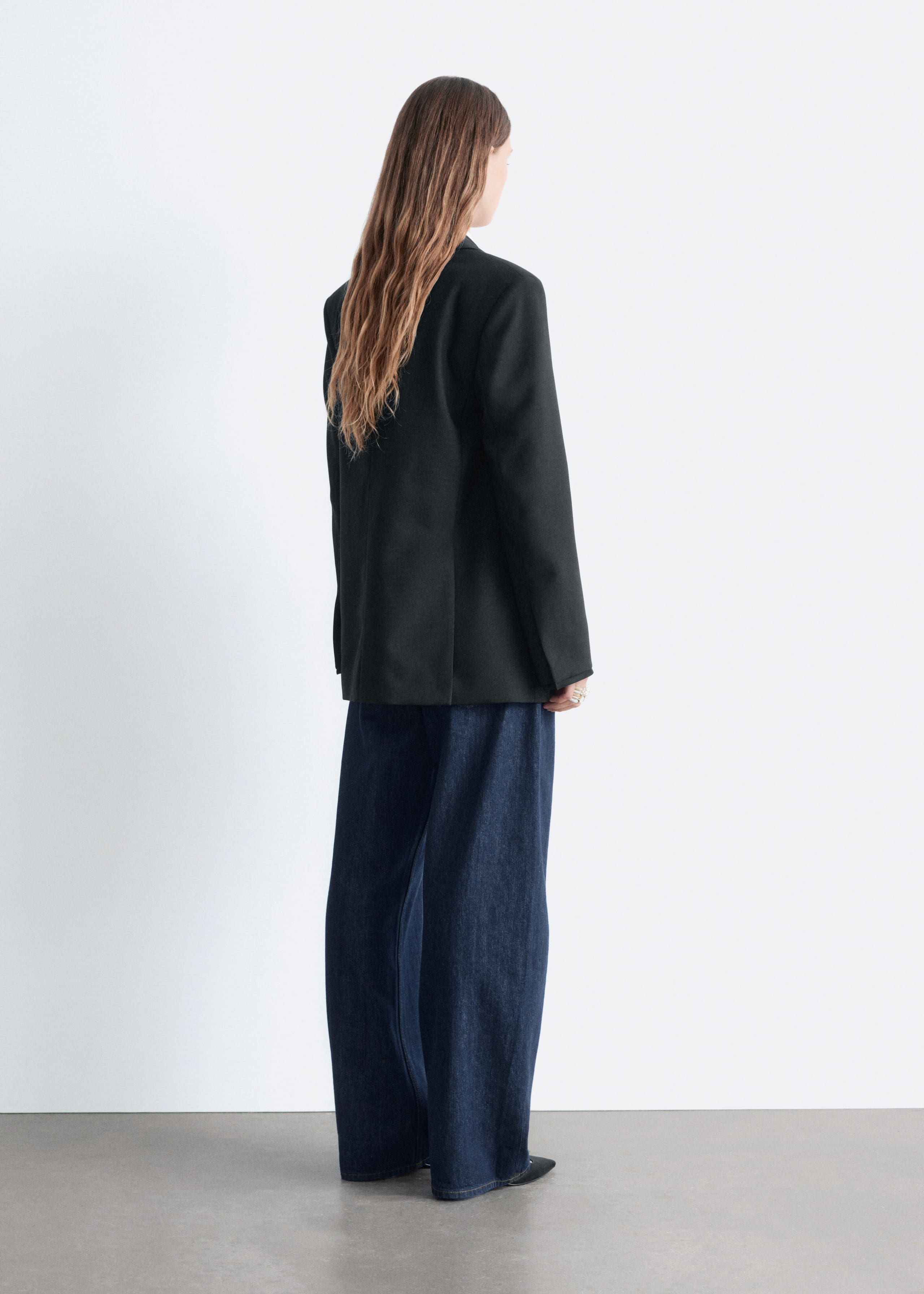 Blazer croisé en laine - Noir - Lookbook