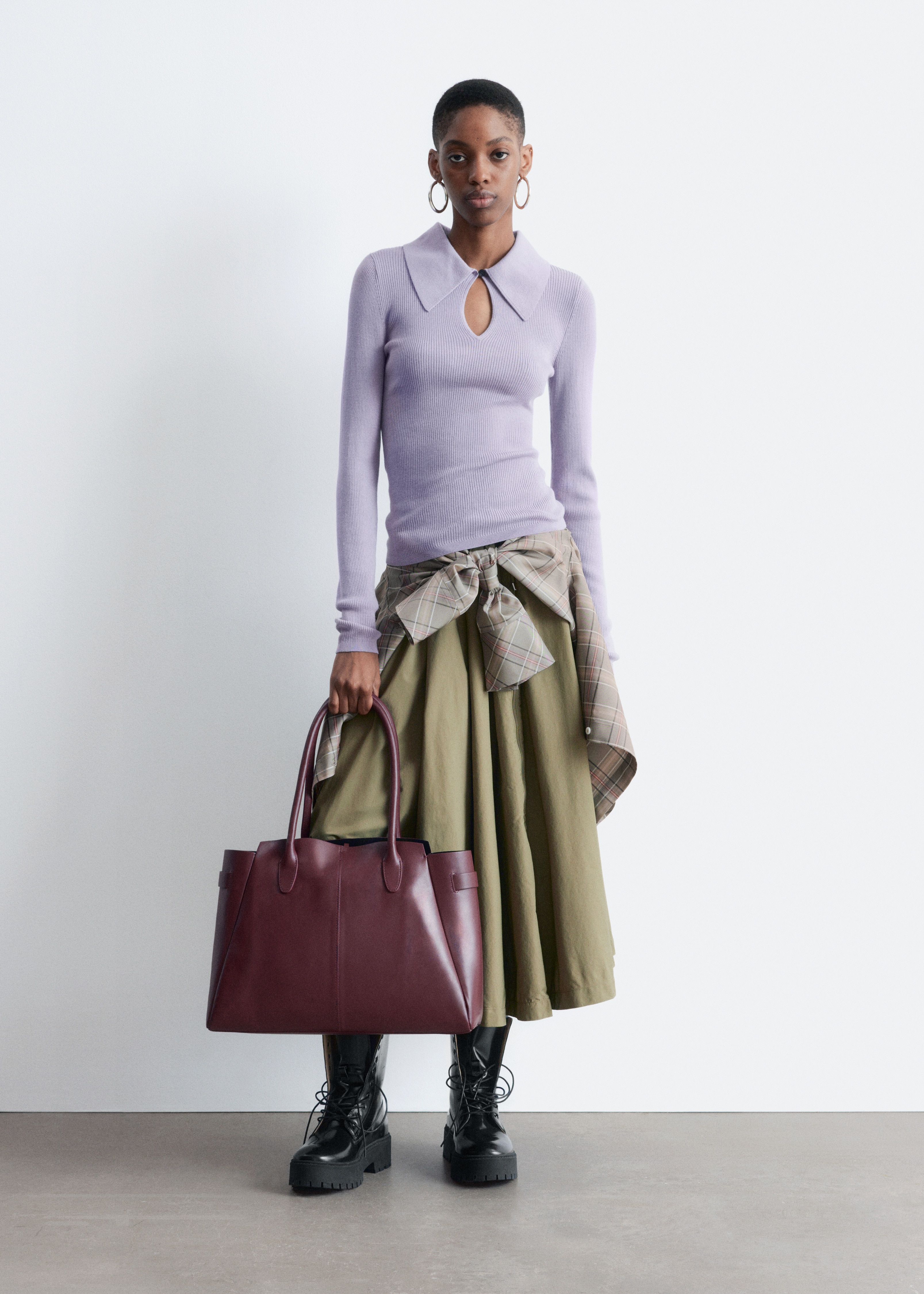 Oberteil mit Schlüssellochdetail - Helllila