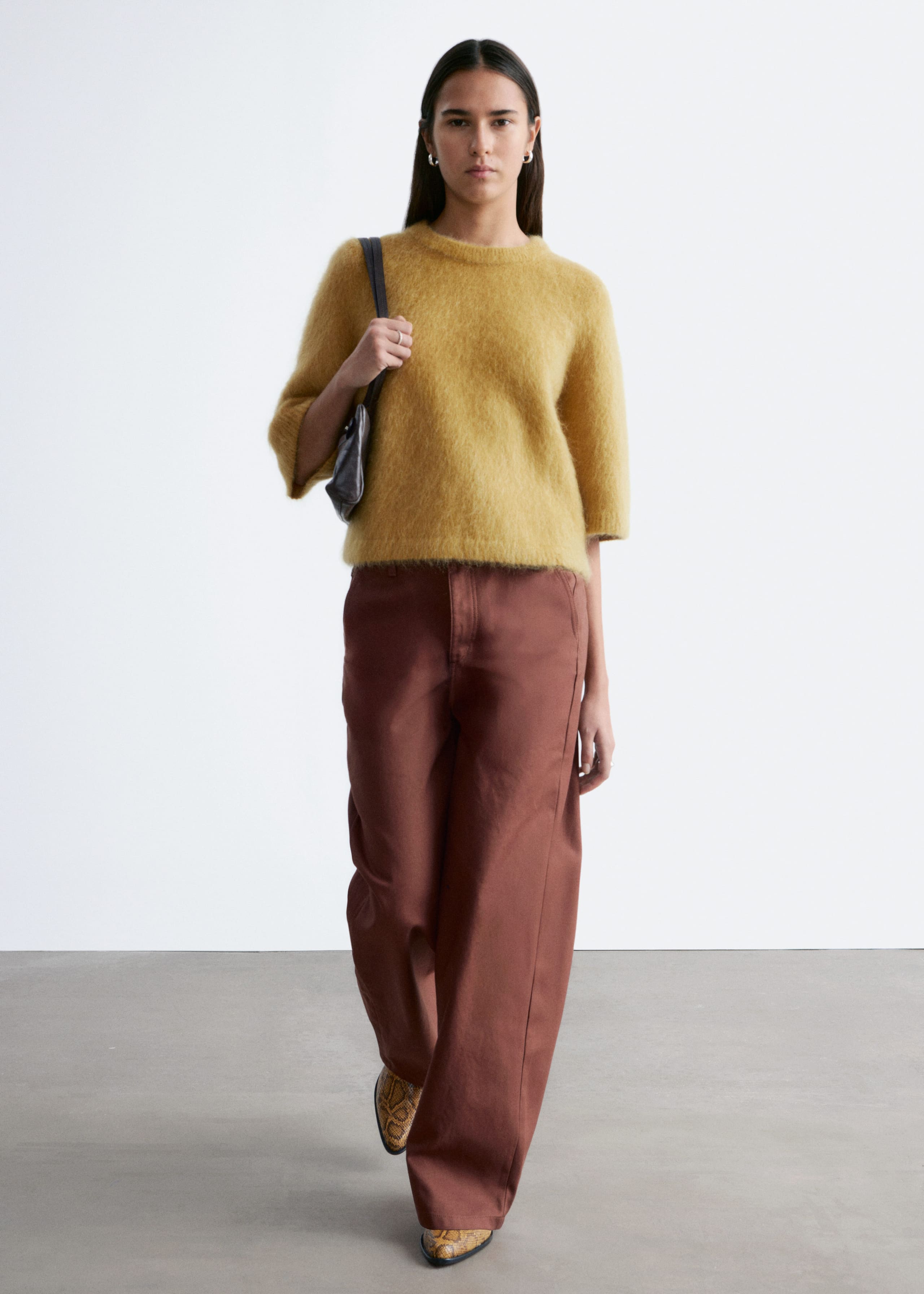 Image of Mohair-Blend Knitted T-shirt