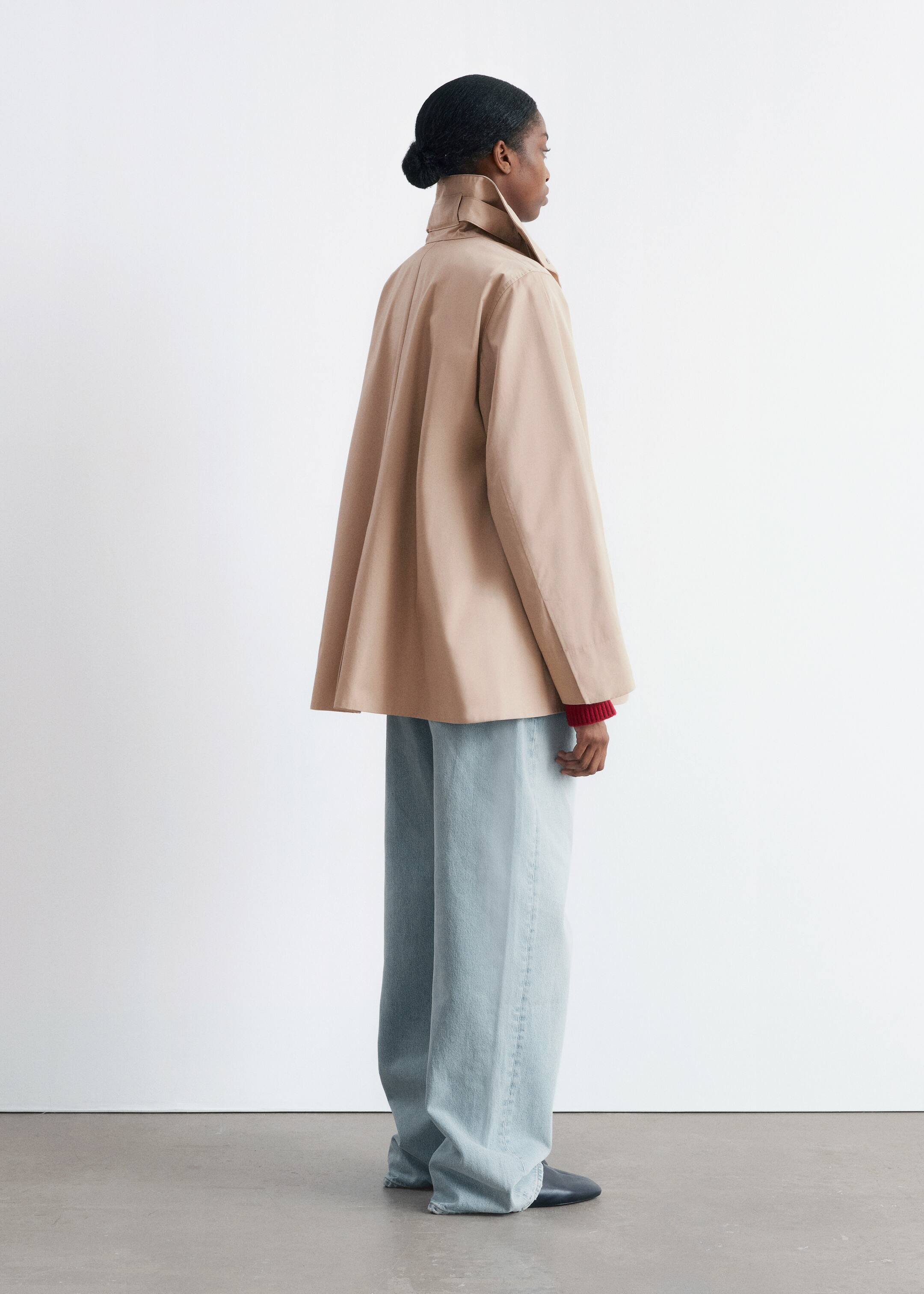 Visa större bild: A-linjeskuren jacka med hög krage - Beige - DAM | H&M FI 5