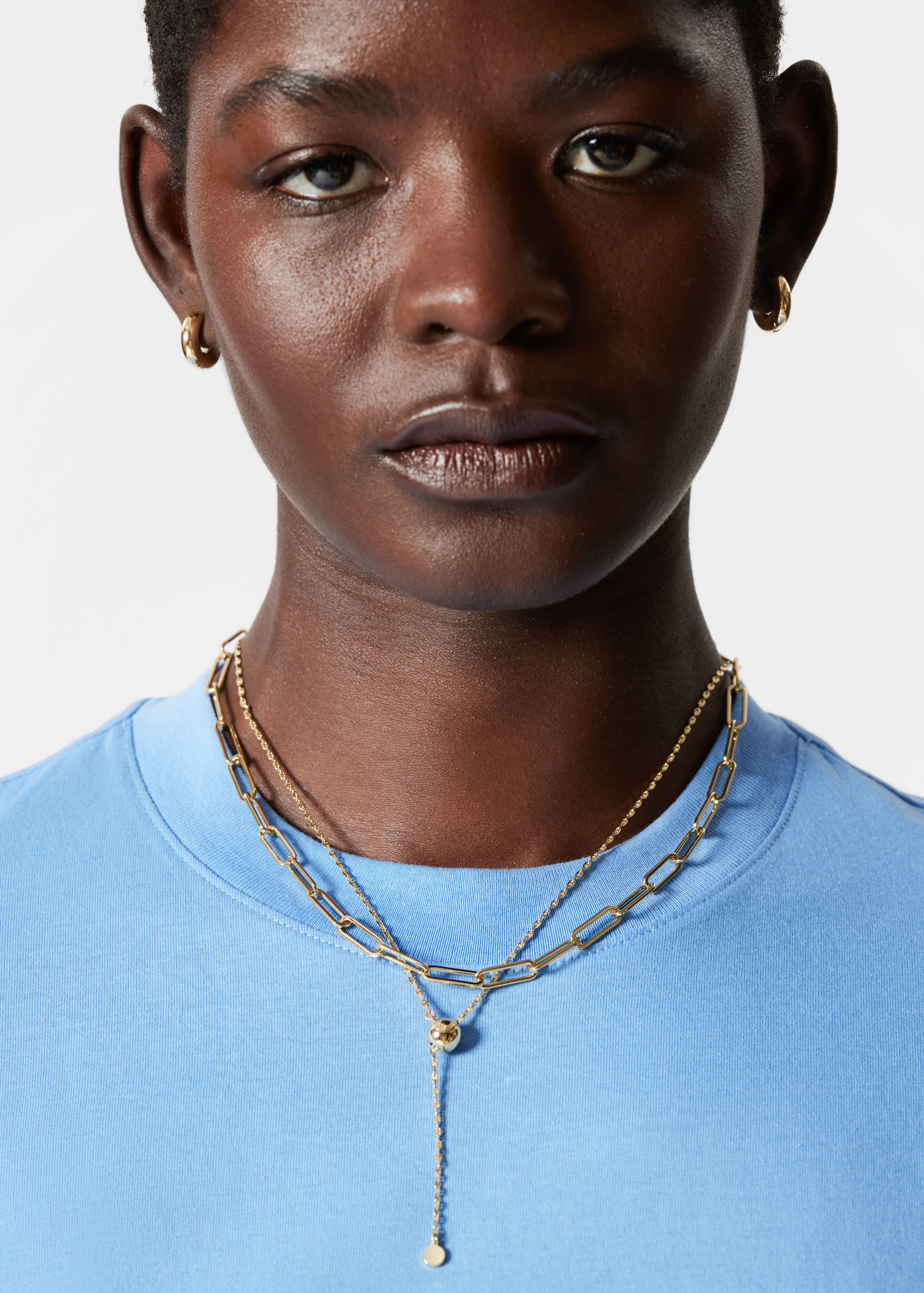 Grösseres Bild ansehen: T-Shirt mit Rundhalsausschnitt - Mittelblau - DAMEN | H&M CH 3