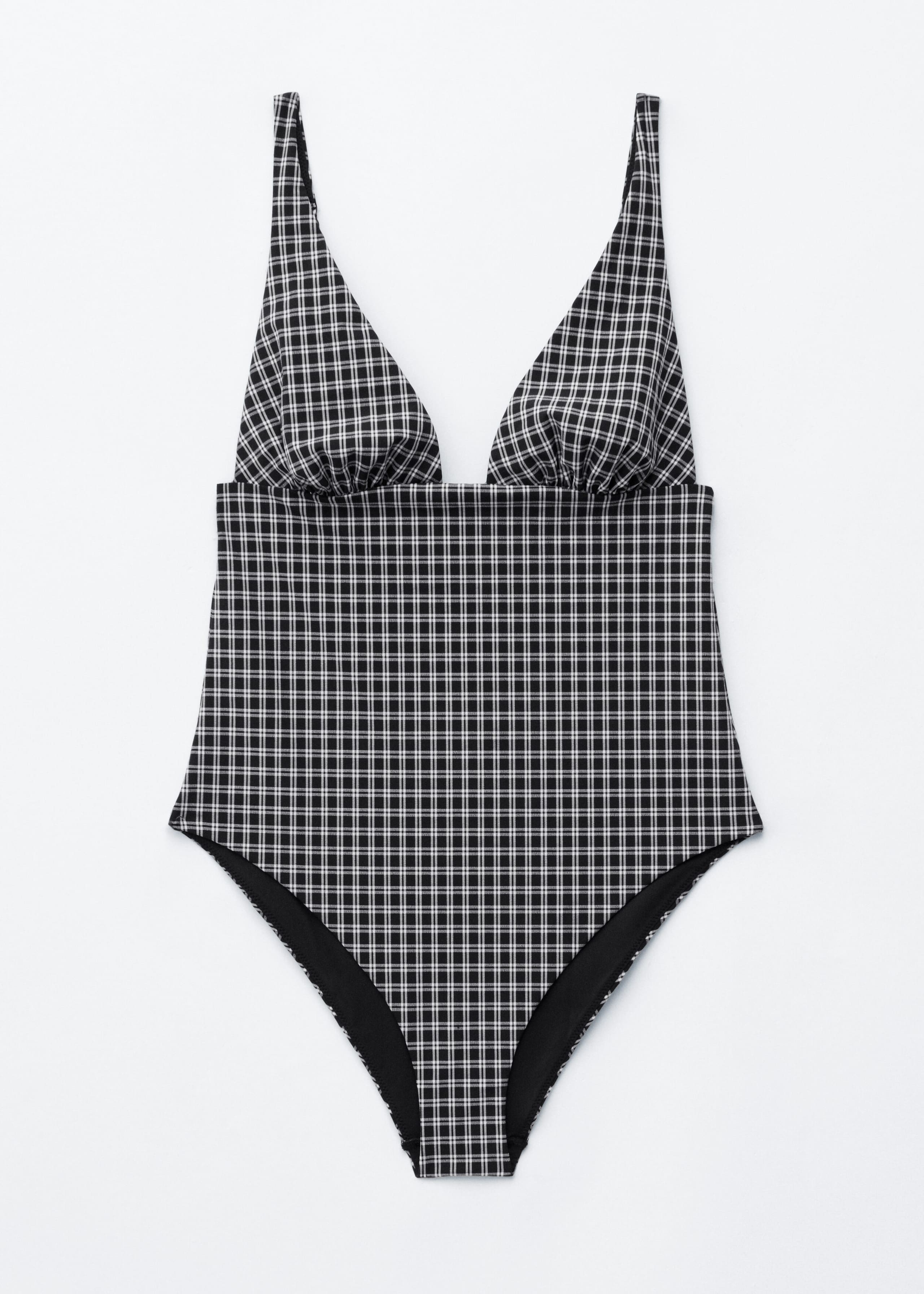 Maillot de bain col en V - Carreaux jaunes - Still Life