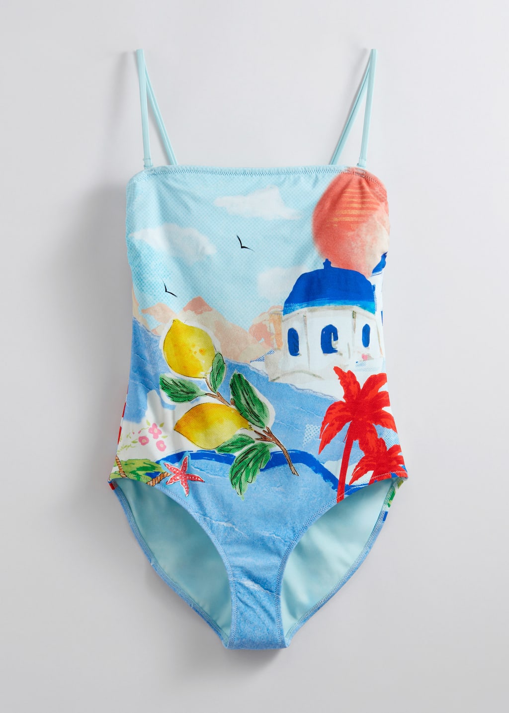 Printed Bandeau Swimsuit - Summer Print - Still Life