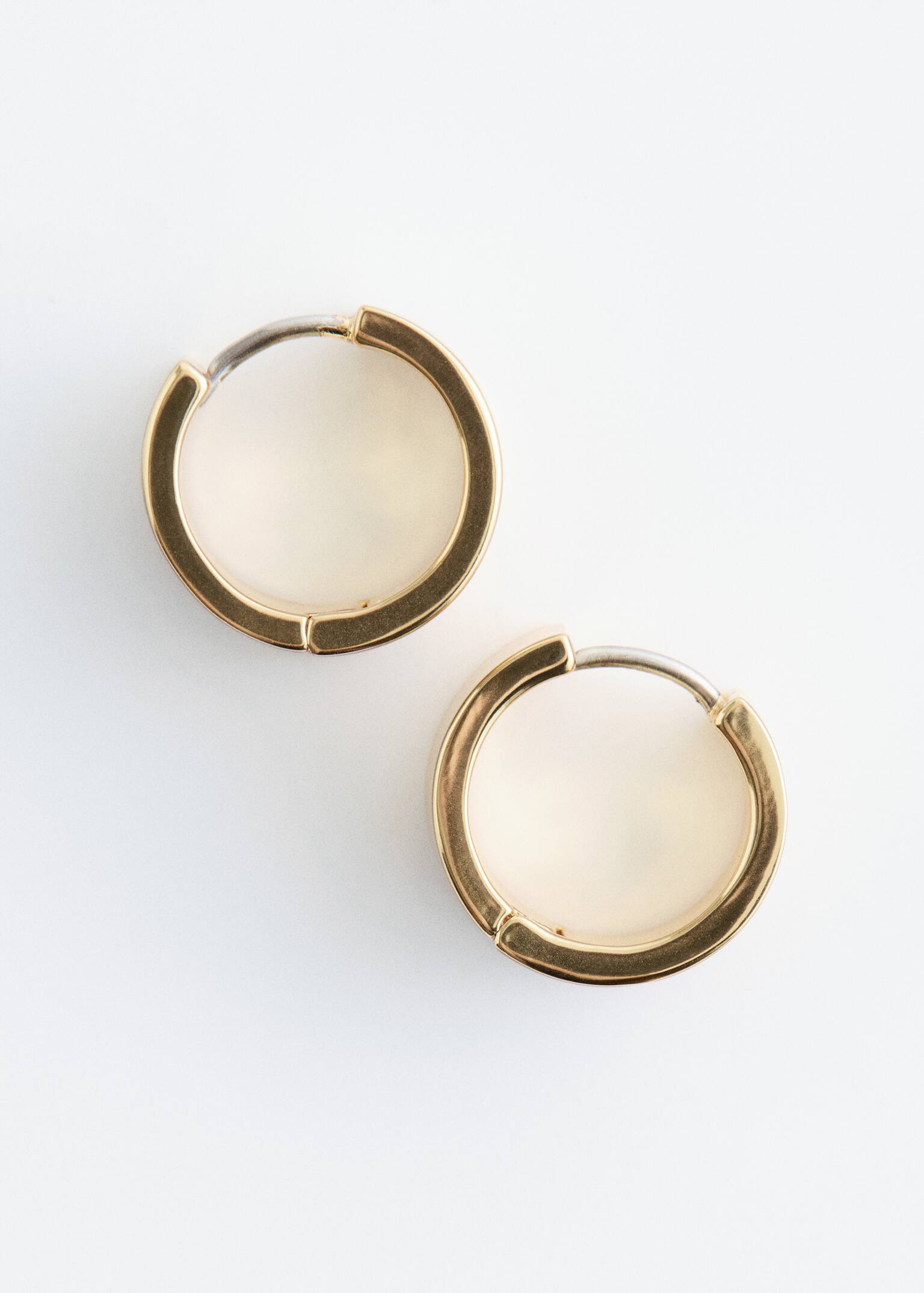 Chunky Angular Hoop Earrings - Gold/Silver
