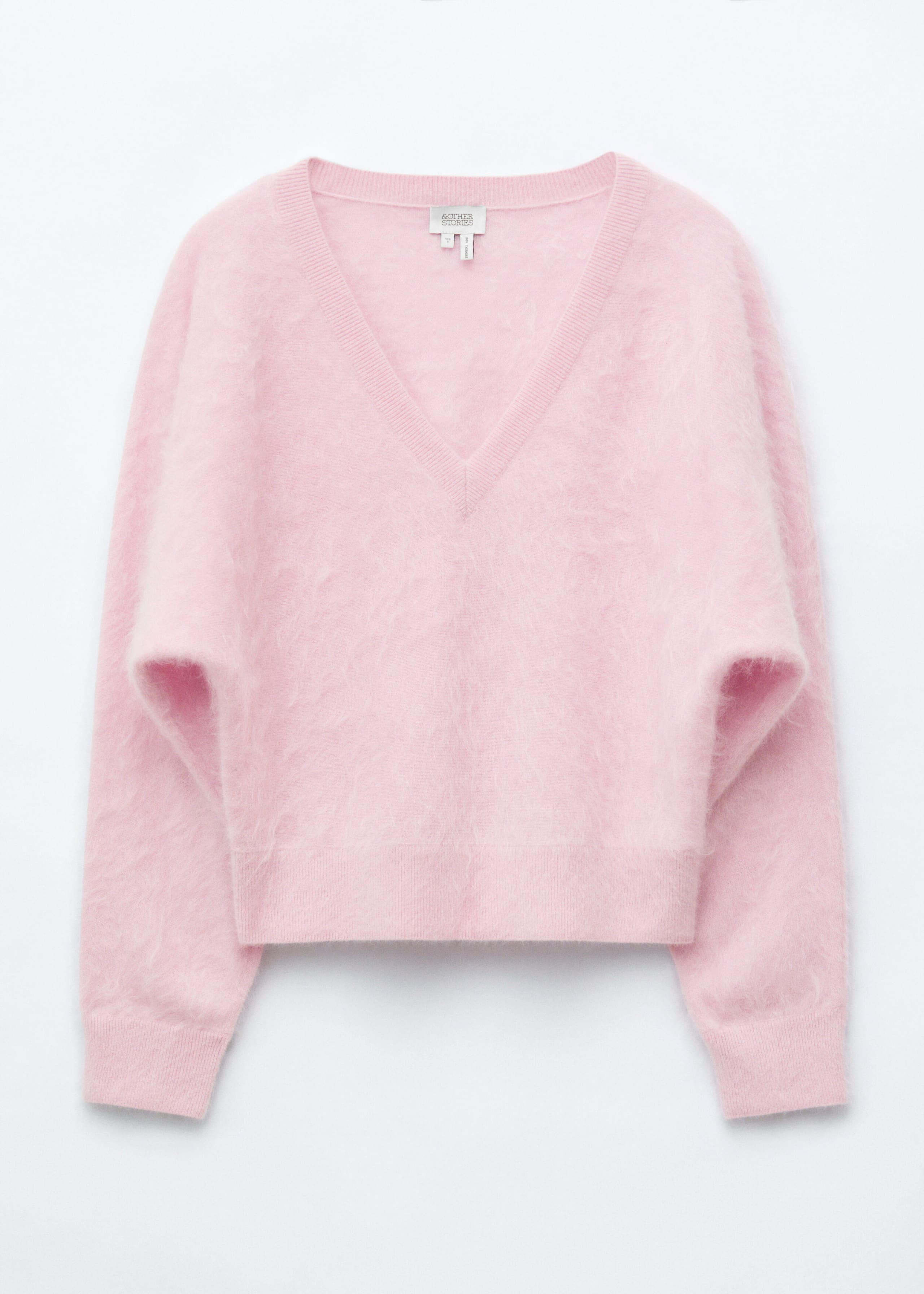 Brushed Cashmere V-Neck Jumper - Pink - Still Life
