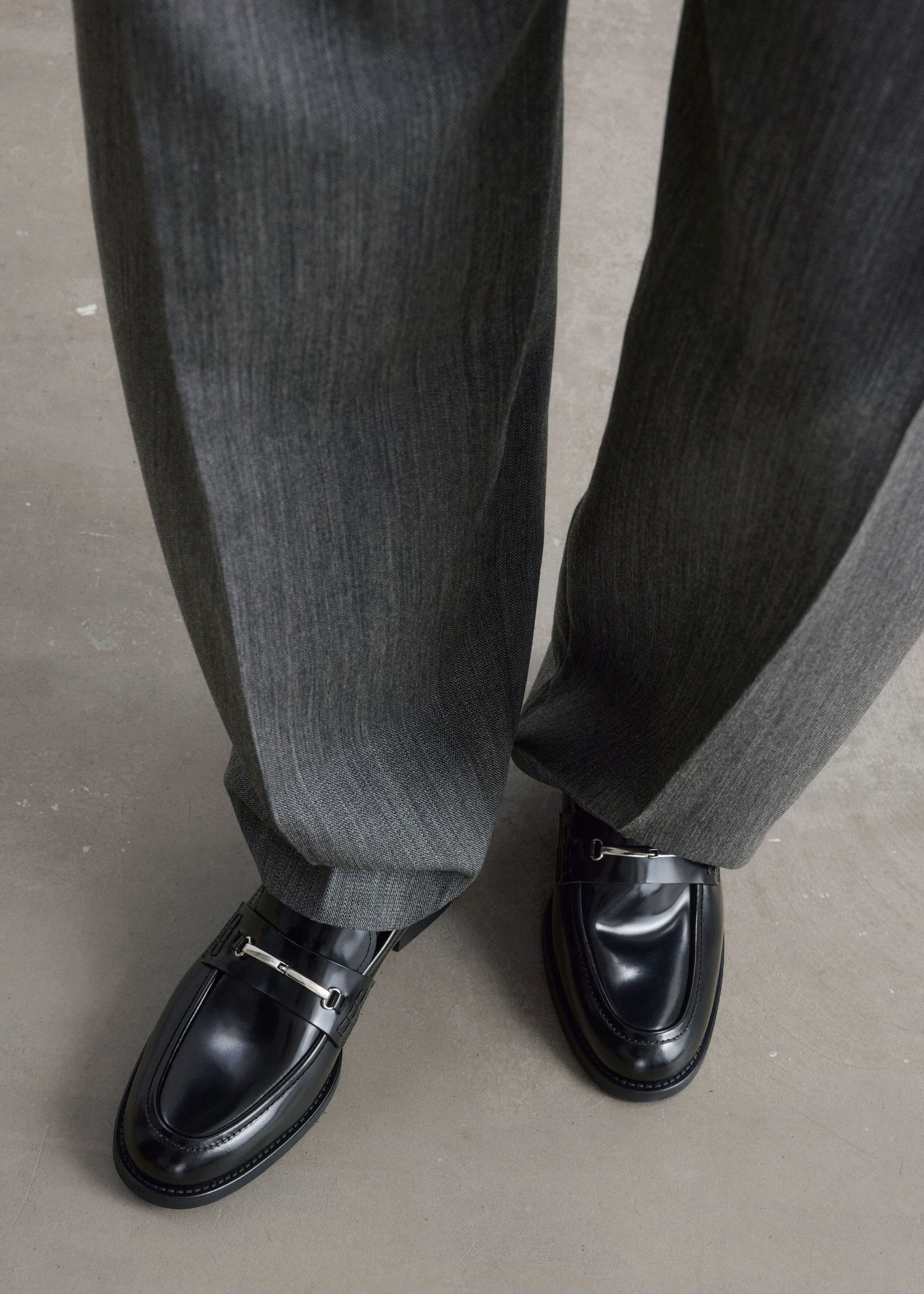Leren loafers met paardenbit - Zwart - Stilleven