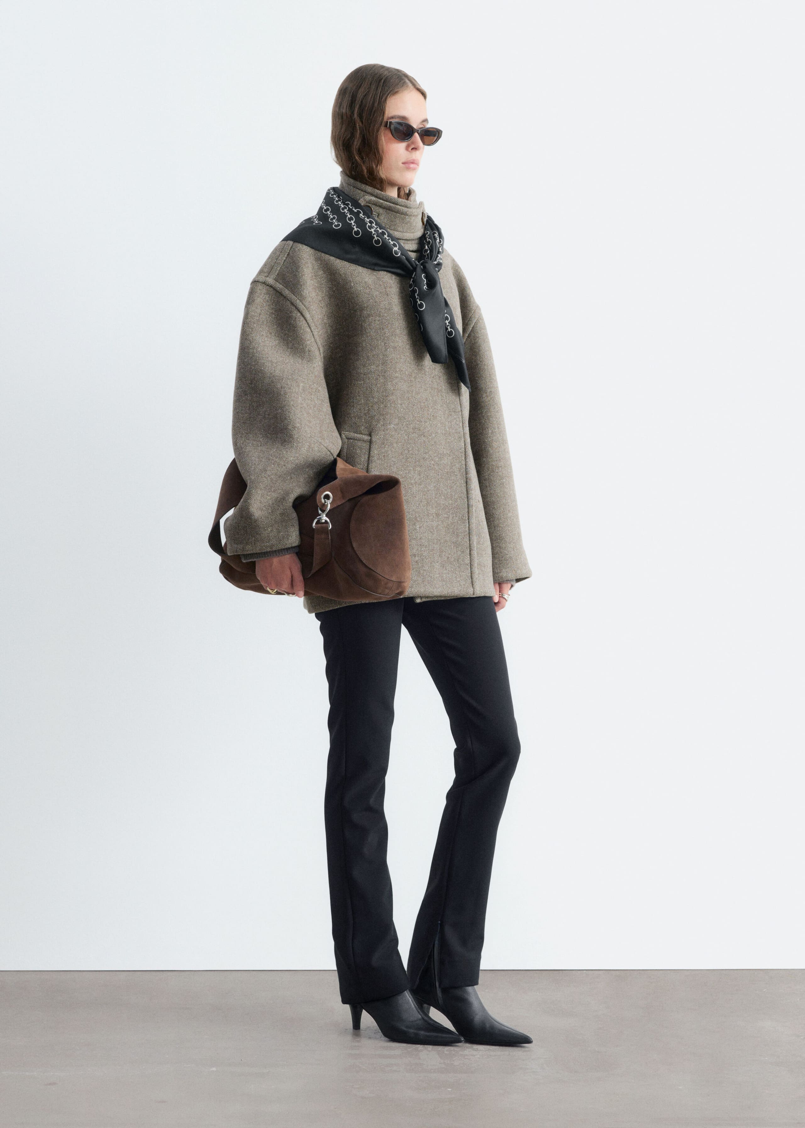 Herringbone Coat - Dark Mole - Lookbook