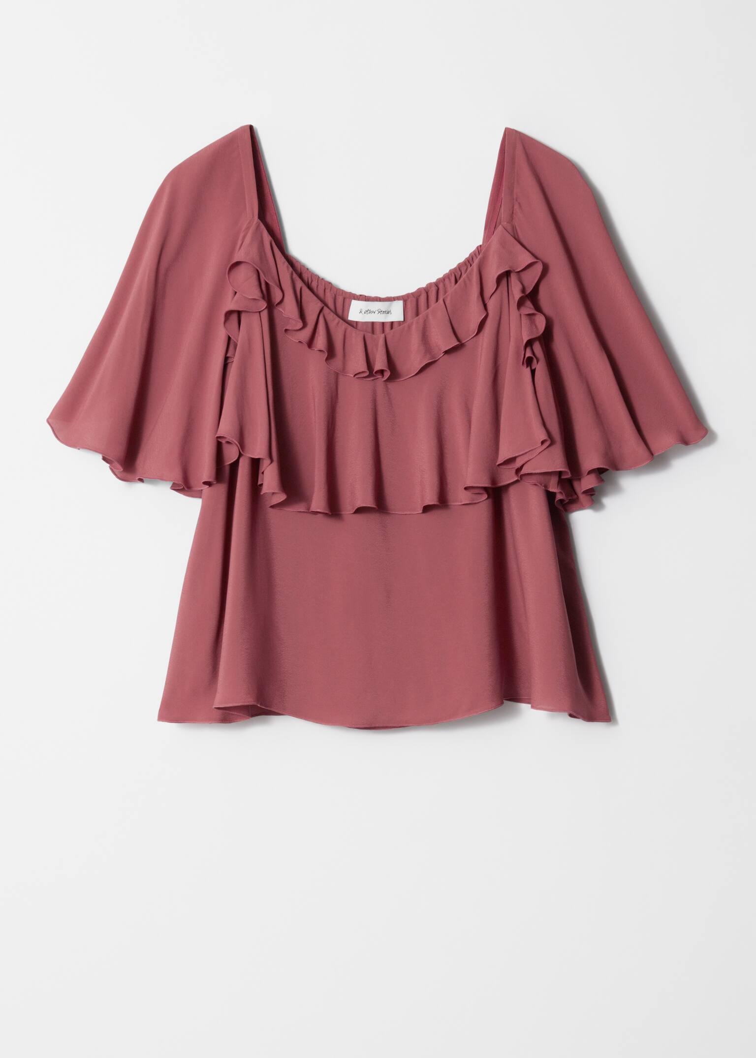 Ruffle Blouse - Dark Red