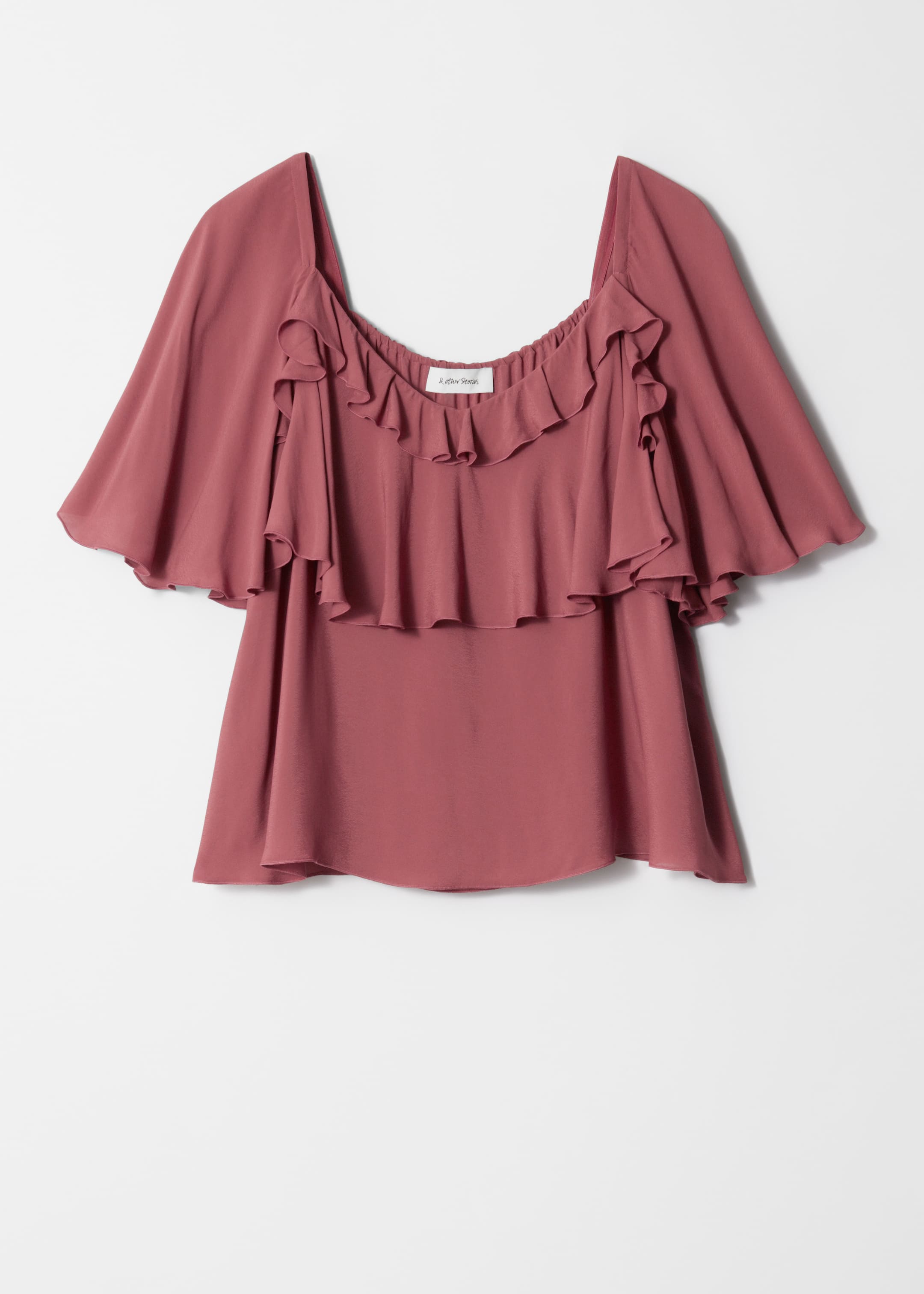 Agrandir l'image: Blouse à volants - Rouge foncé - FEMME | H&M FR 5
