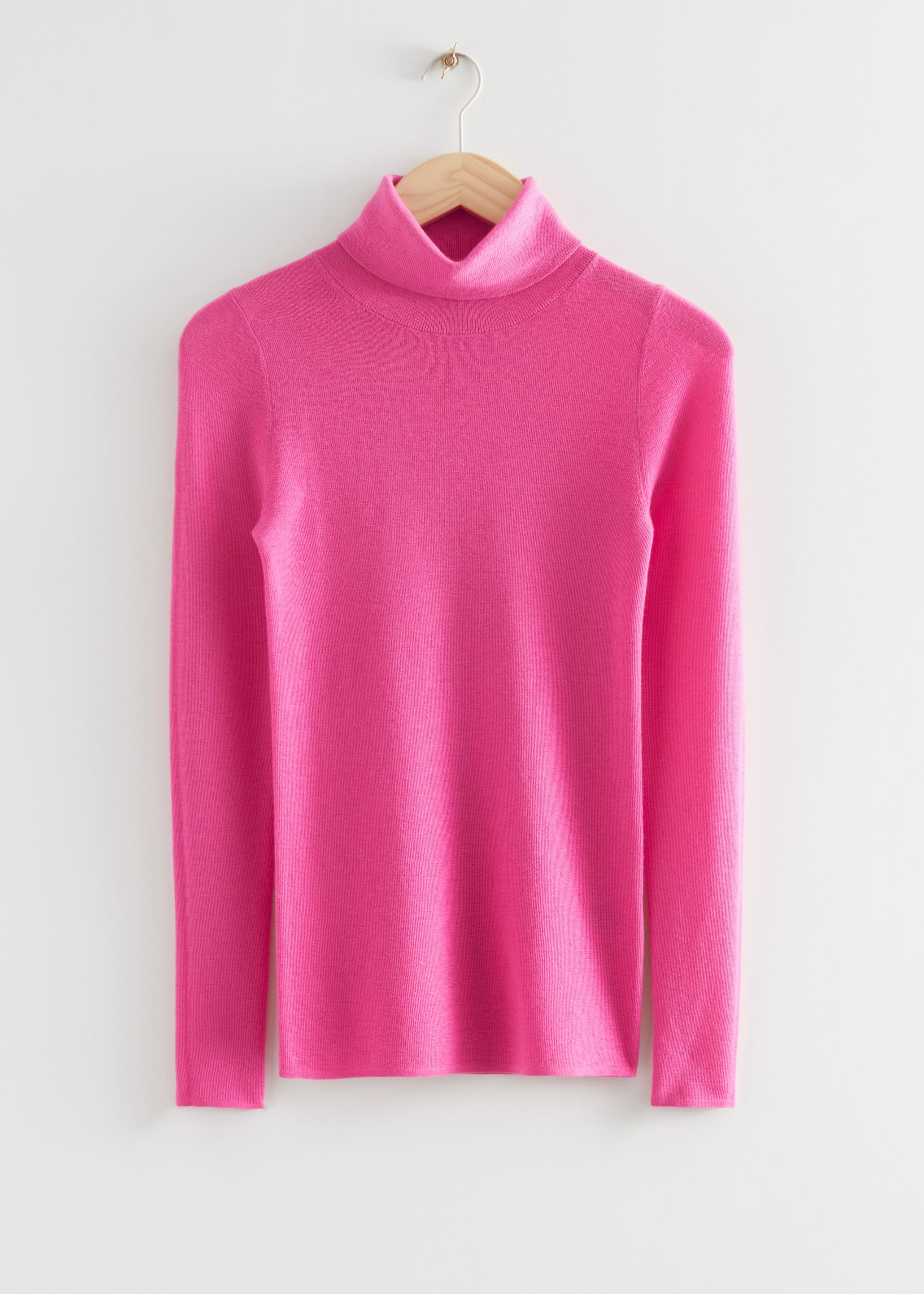 Jersey de lana merino con cuello alto - Rojo - Bodegón
