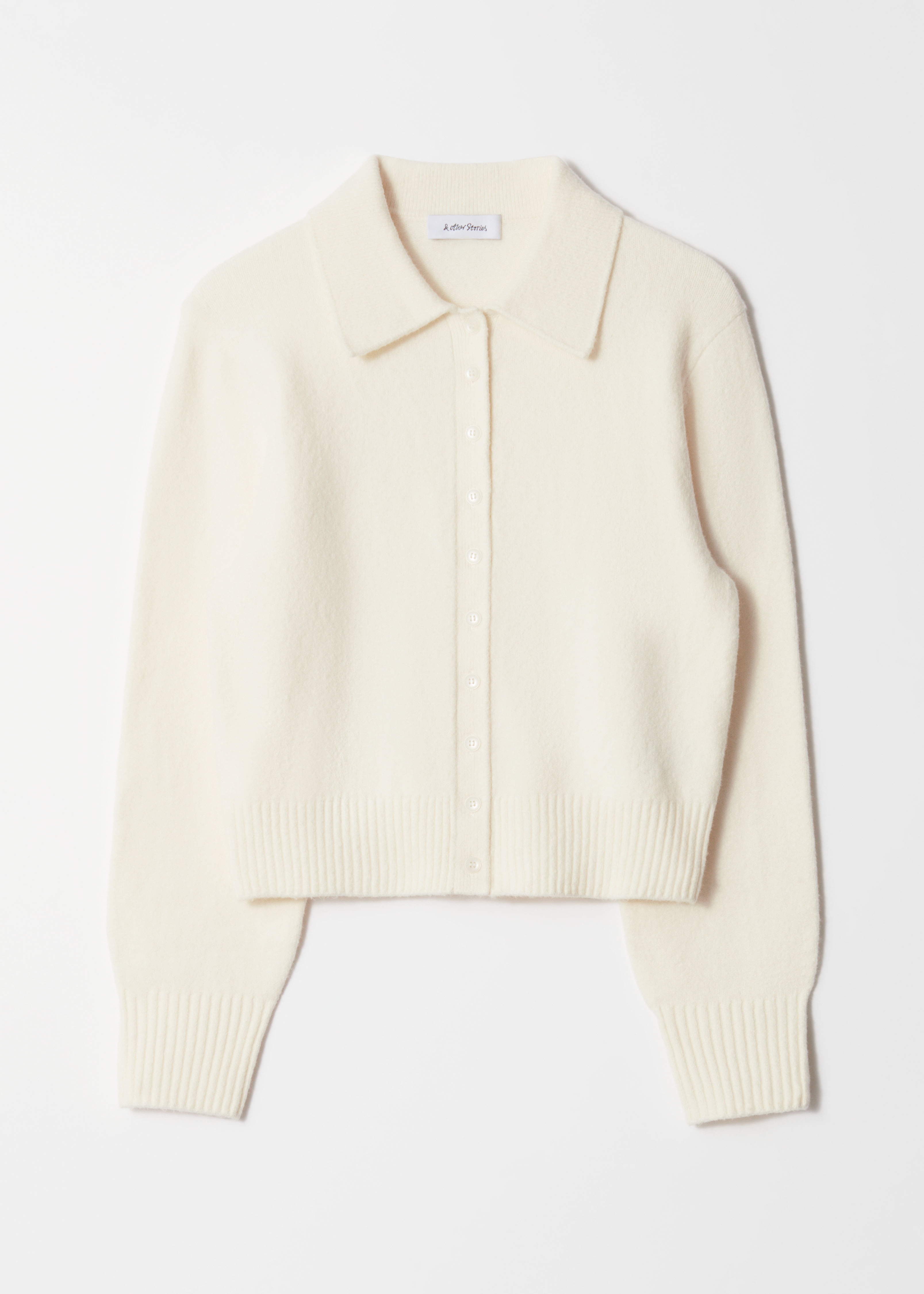 Gebreid vest met kraag - Wit/Zwart/Taupe/Vaalblauw