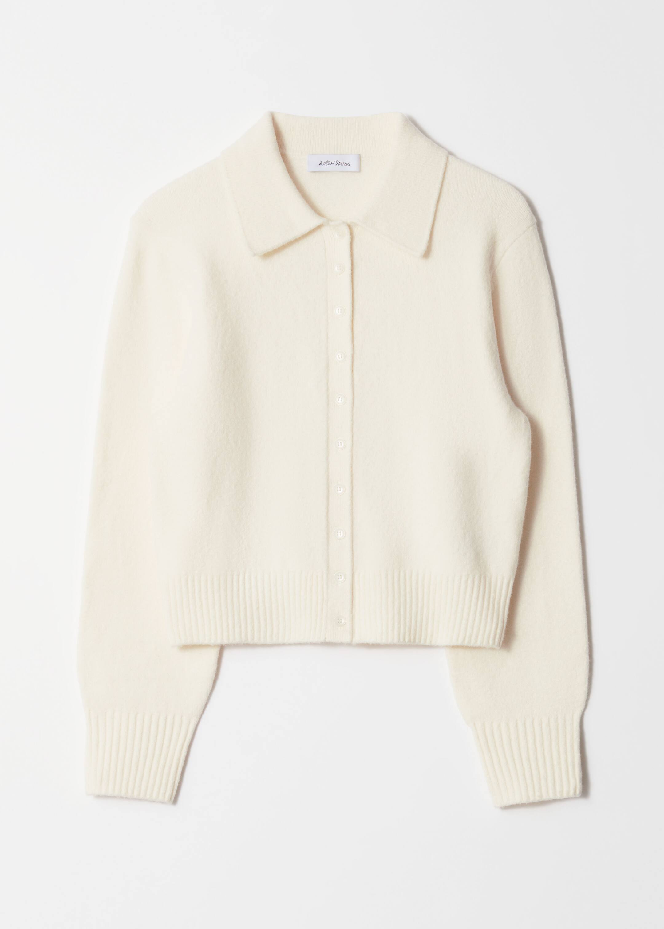 Ver imagem maior: Casaco de malha com colarinho - Branco - SENHORA | H&M PT 5