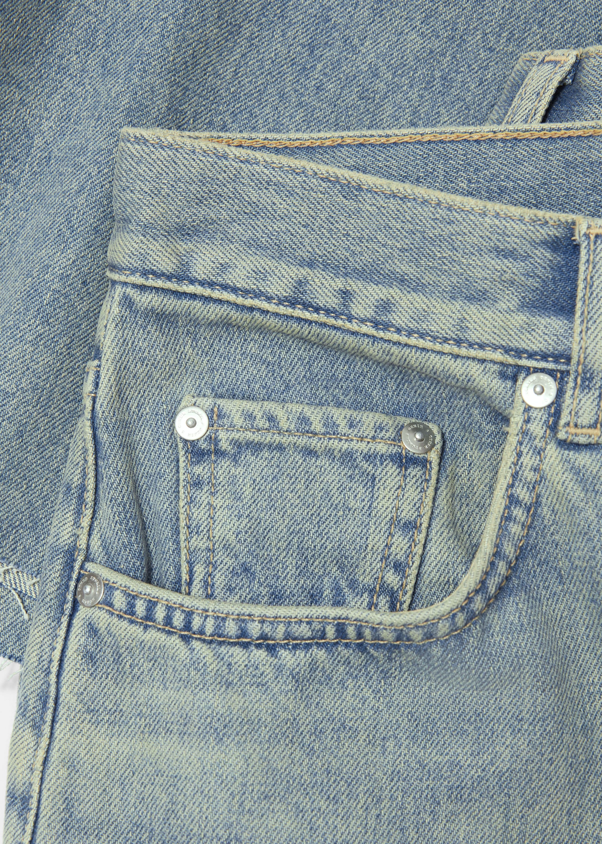 Front-Slit Denim Midi Skirt - {{variantName}} - Descriptive Detail
