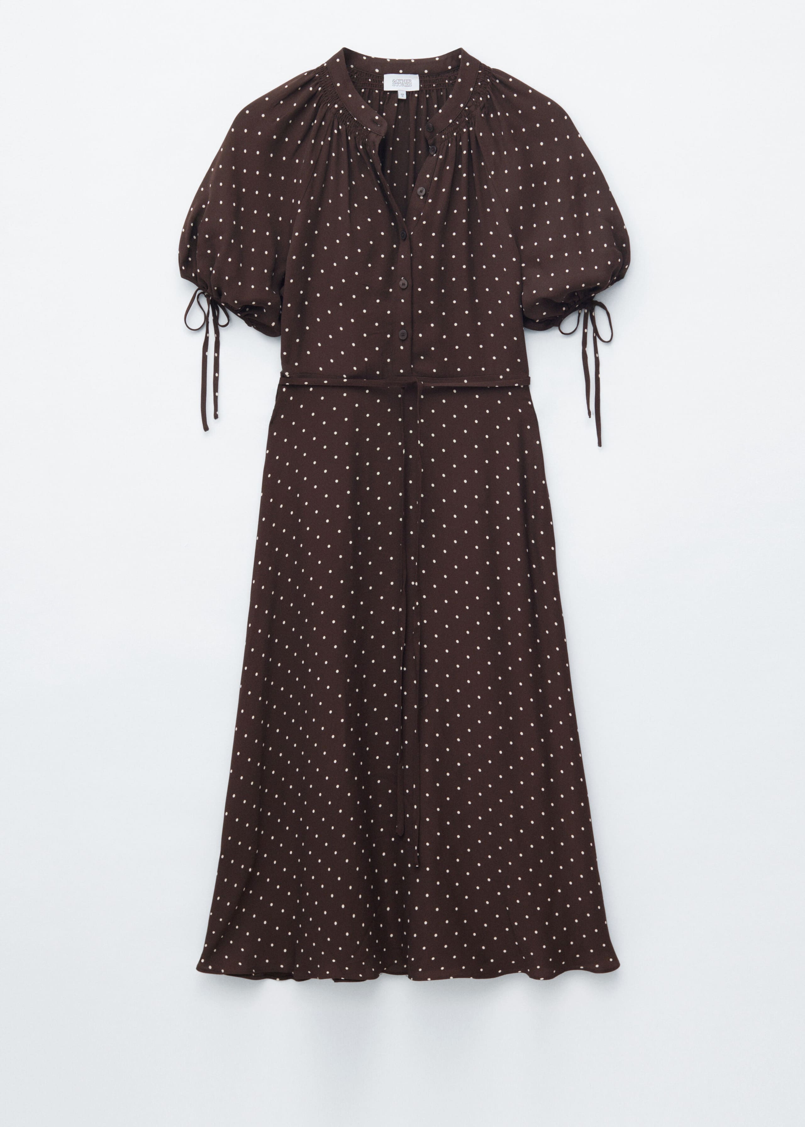 Tie-Waist Midi Dress - Brown/Polka Dot - Still Life