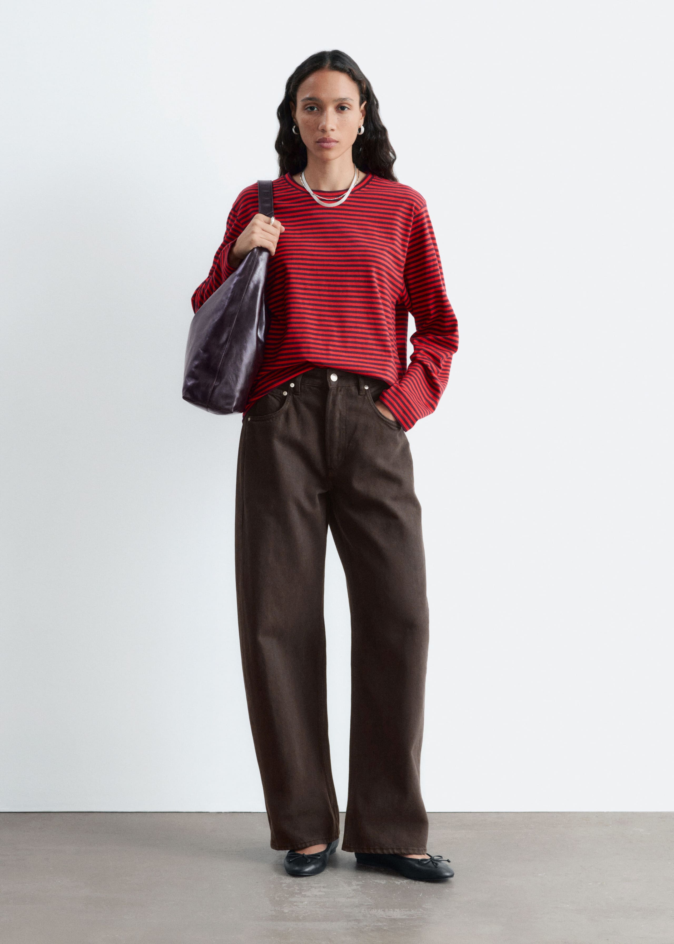 Haut en jersey de coton - Rouge/Rayures - Lookbook