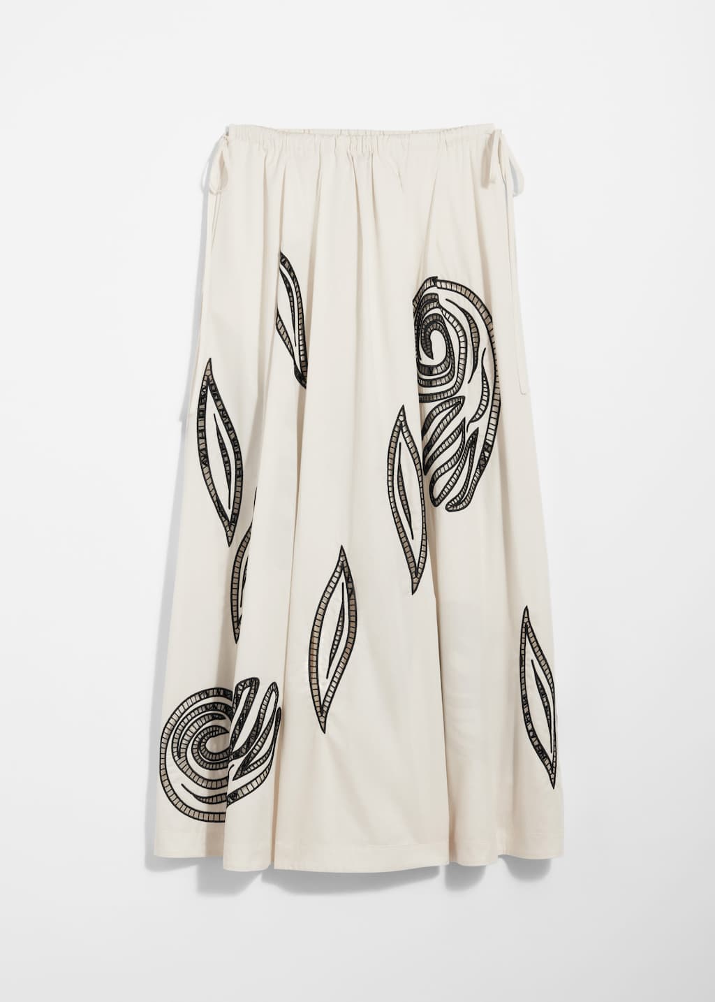 Embroidered Midi Skirt - White - Still Life