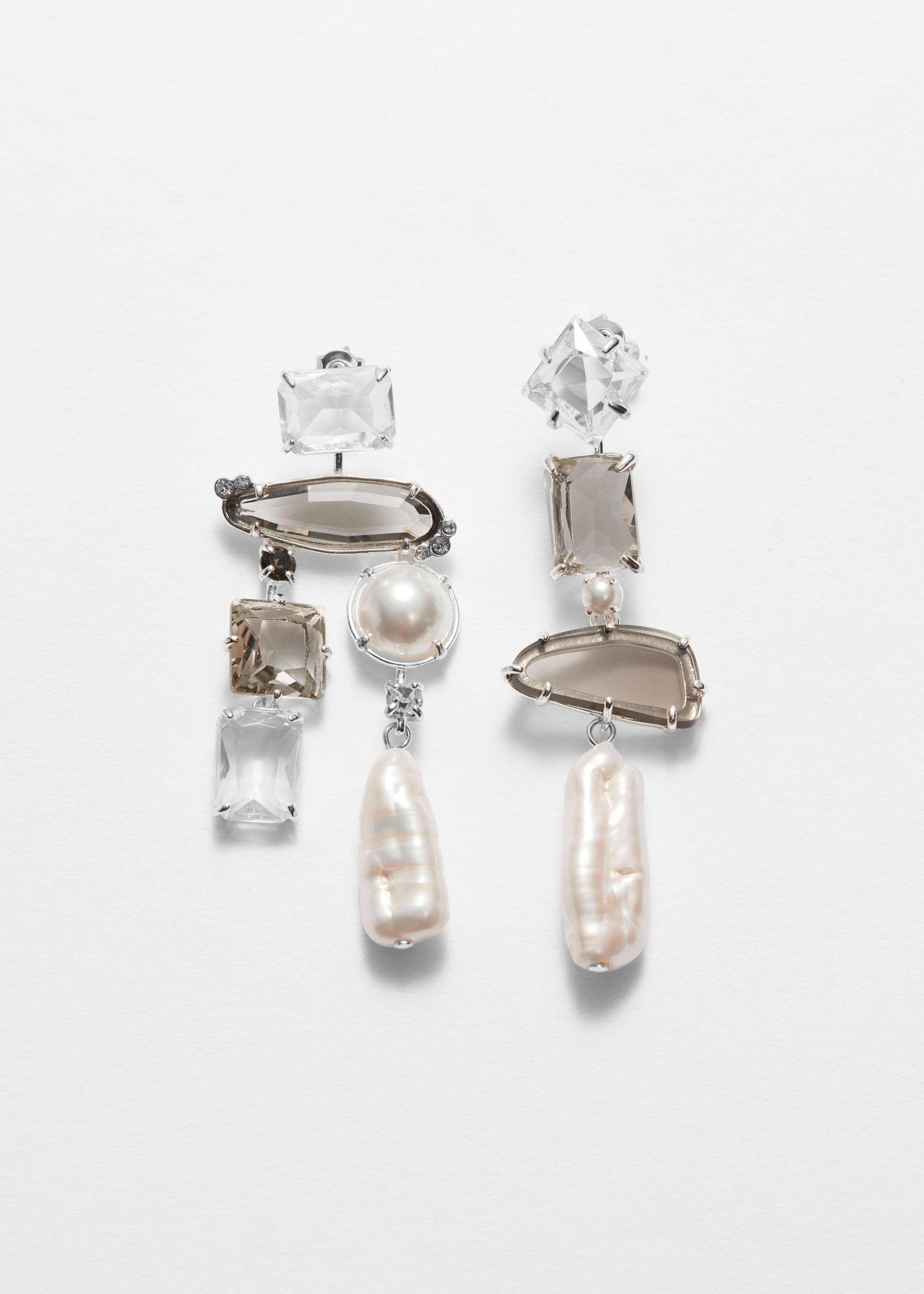 Boucles d'oreilles pendantes avec perles en strass - Vert émeraude - Still Life