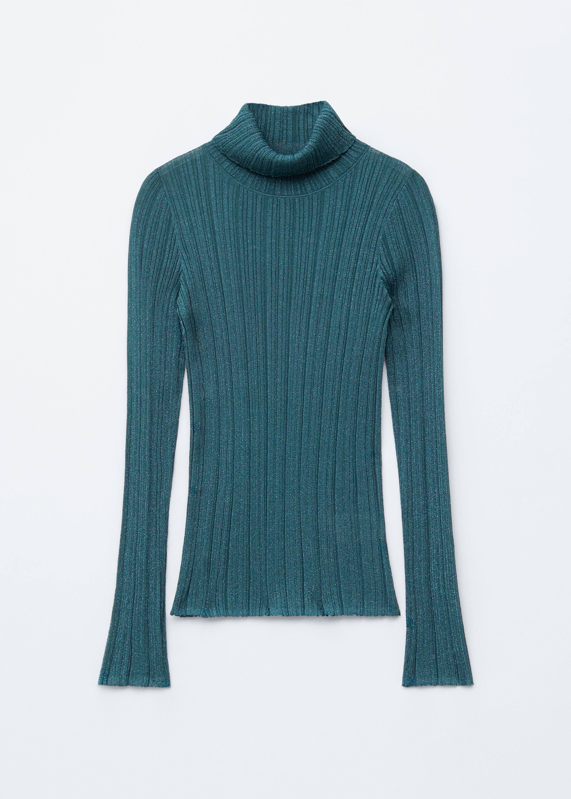 Se større billede: Ribstrikket turtleneck i lurex - Mørk turkis - DAME | H&M DK 6