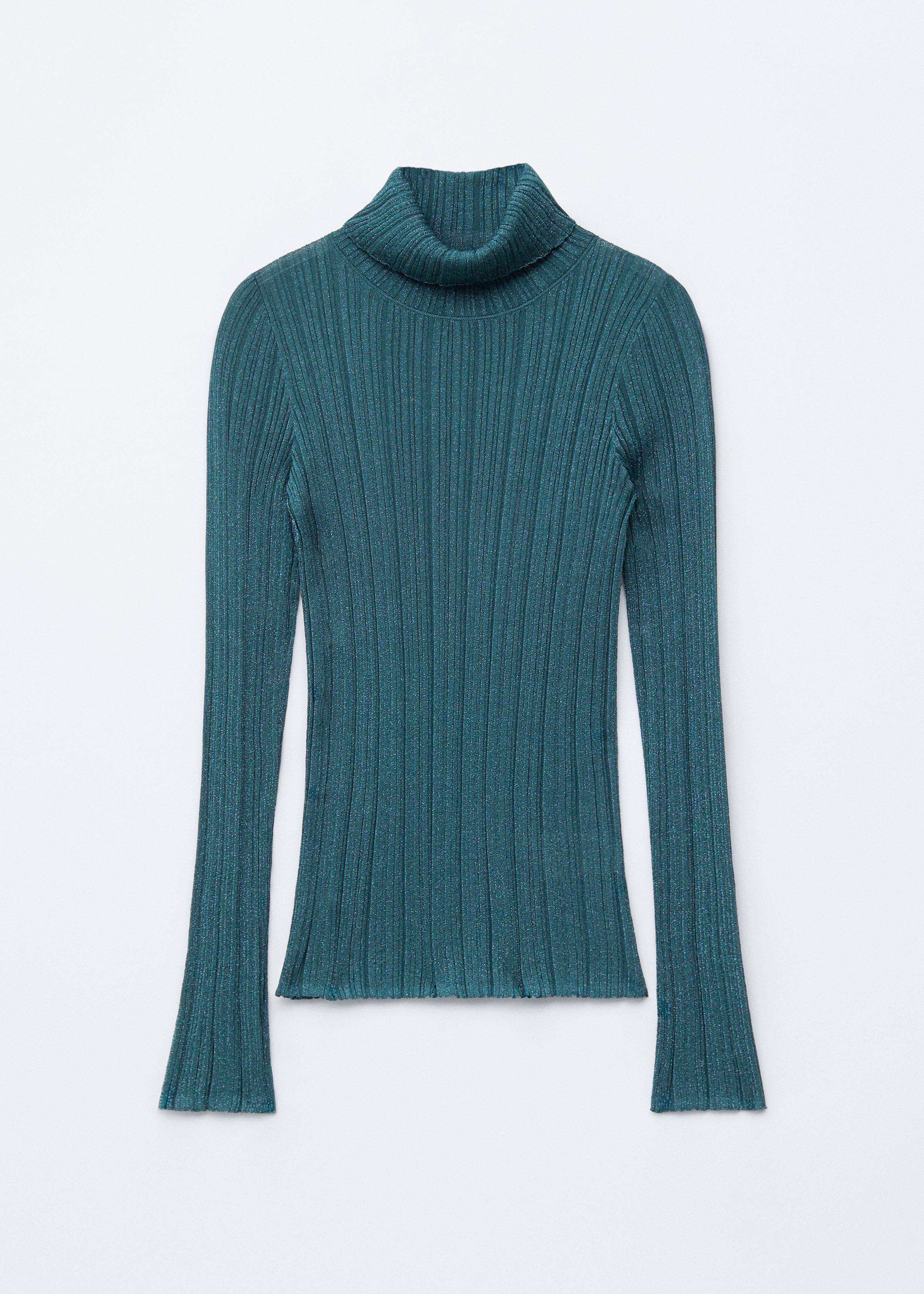 Rib-Knit Lurex Turtleneck - Dark Turquoise - & Other Stories US