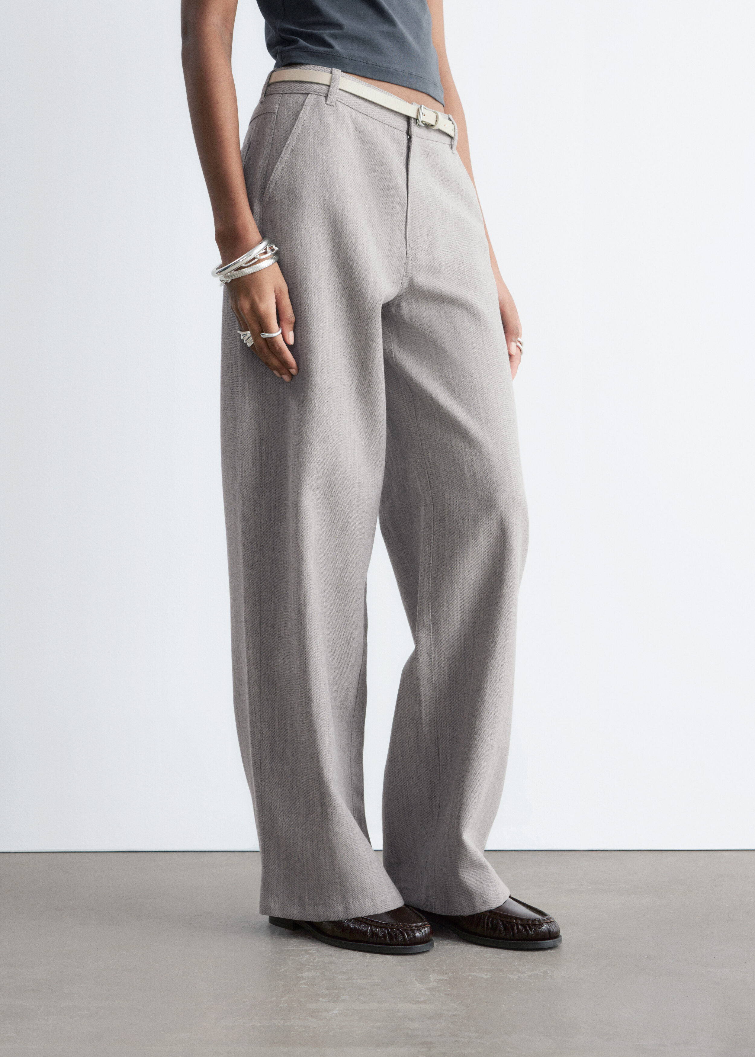 WIRROW Wool serge wide tapered slacks 【公式通販】