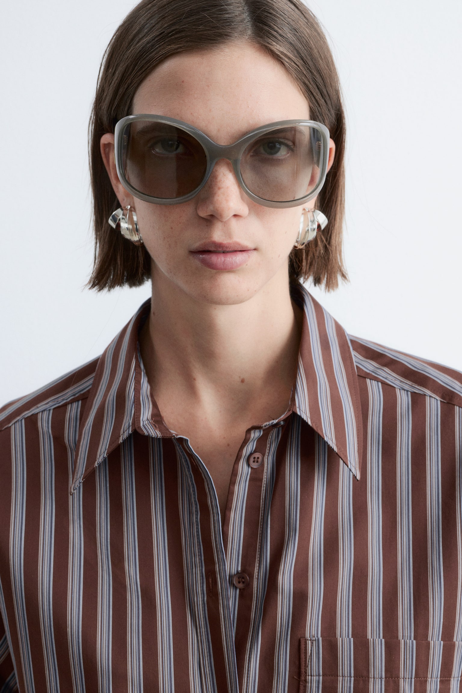 Camisola de algodão - Riscas em castanho/azul/Branco/Riscas/Rosa/Riscas vermelhas/Bege escuro - 8