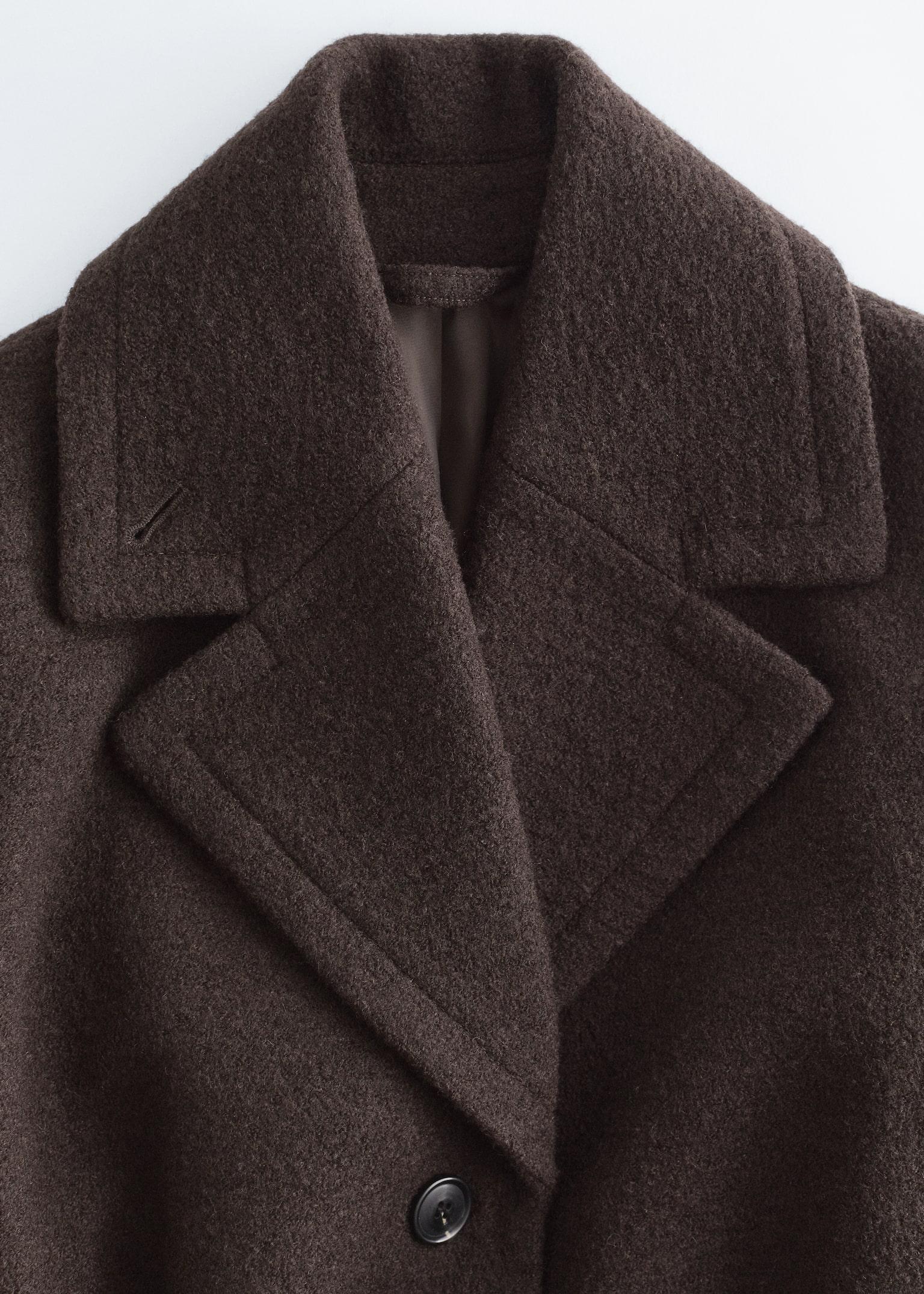 Tie-Belt Wool Coat - Dark Brown/Black - 10