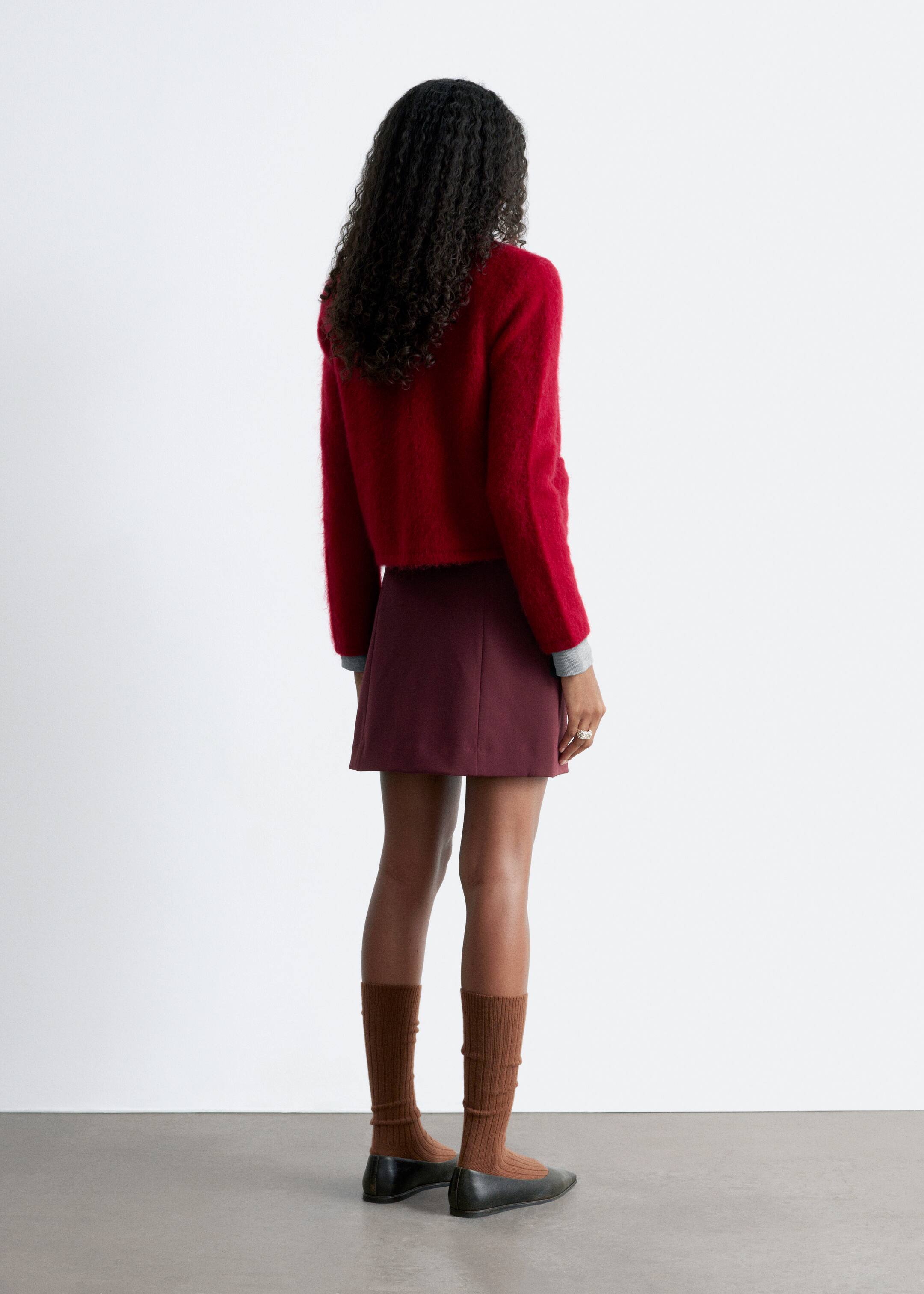 Agrandir l'image: Mini-jupe à taille haute - Rouge foncé - FEMME | H&M FR 4