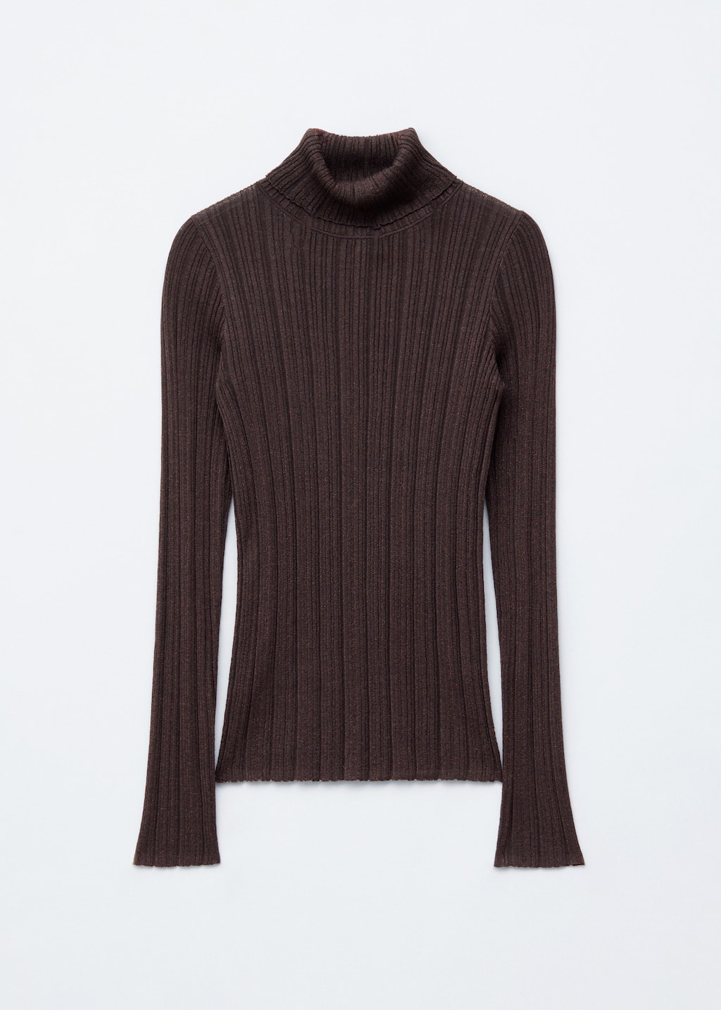 Image of Rib-Knit Lurex Turtleneck