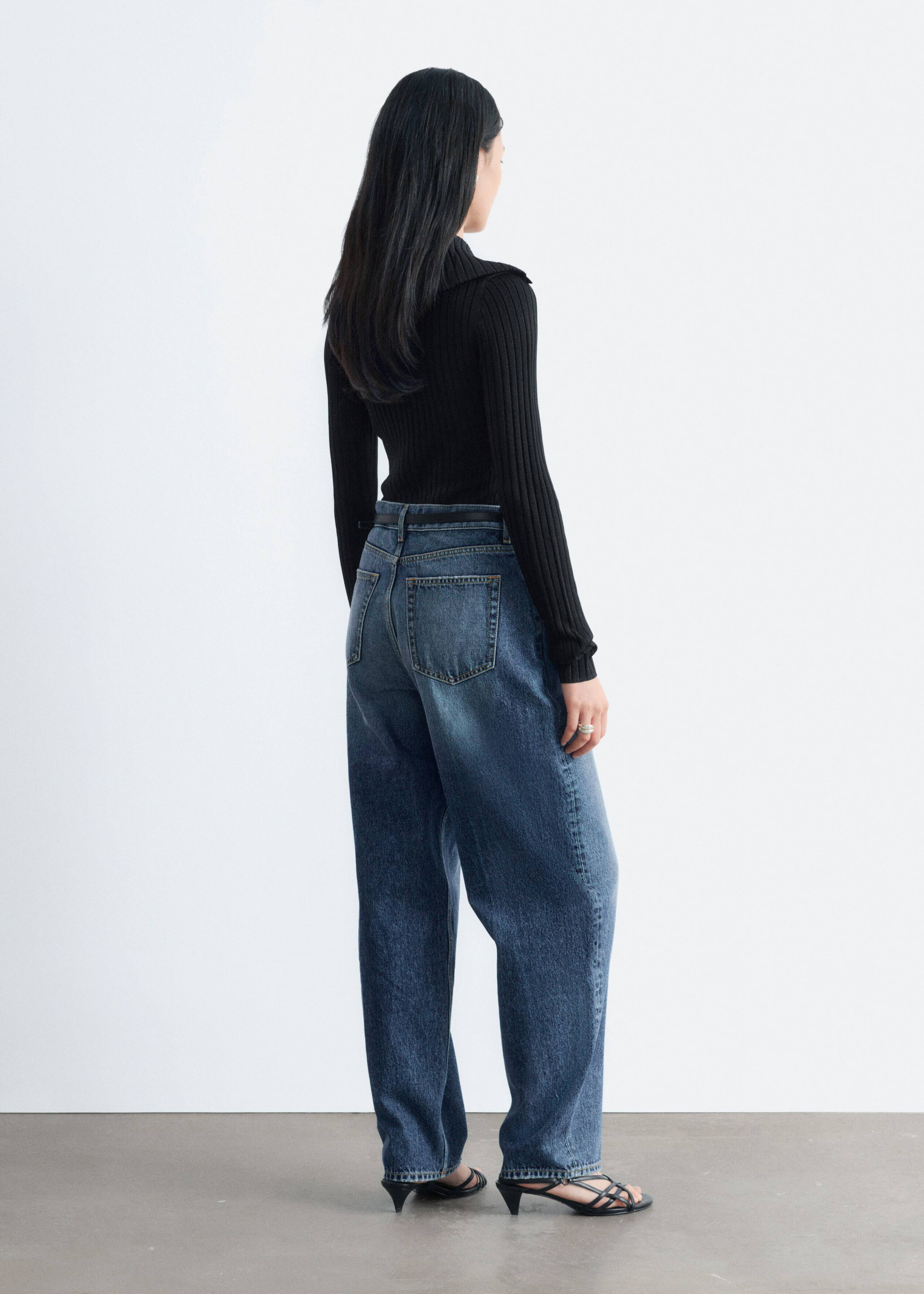 Scalloped Collar Top - Black - Lookbook