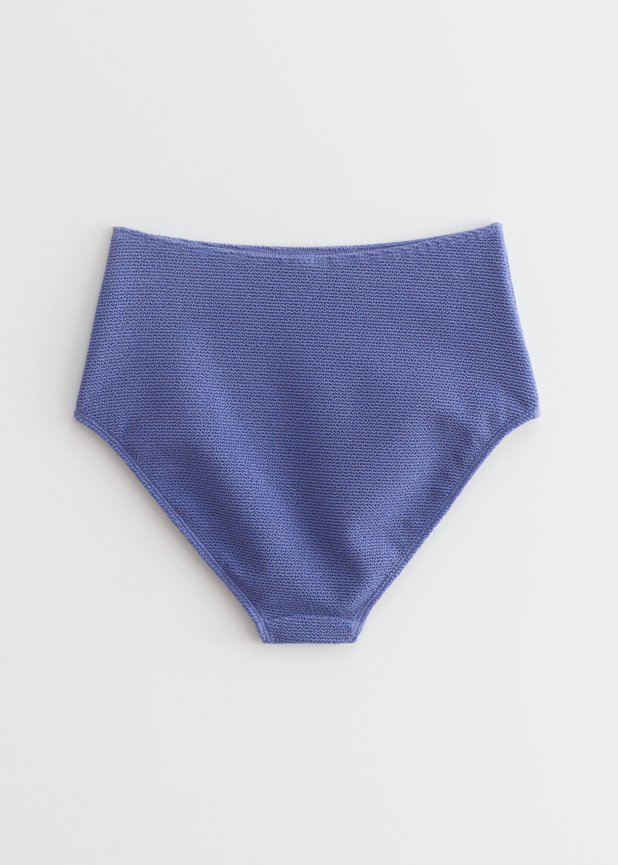 Textured High Waist Bikini Briefs - Blue - Still Life