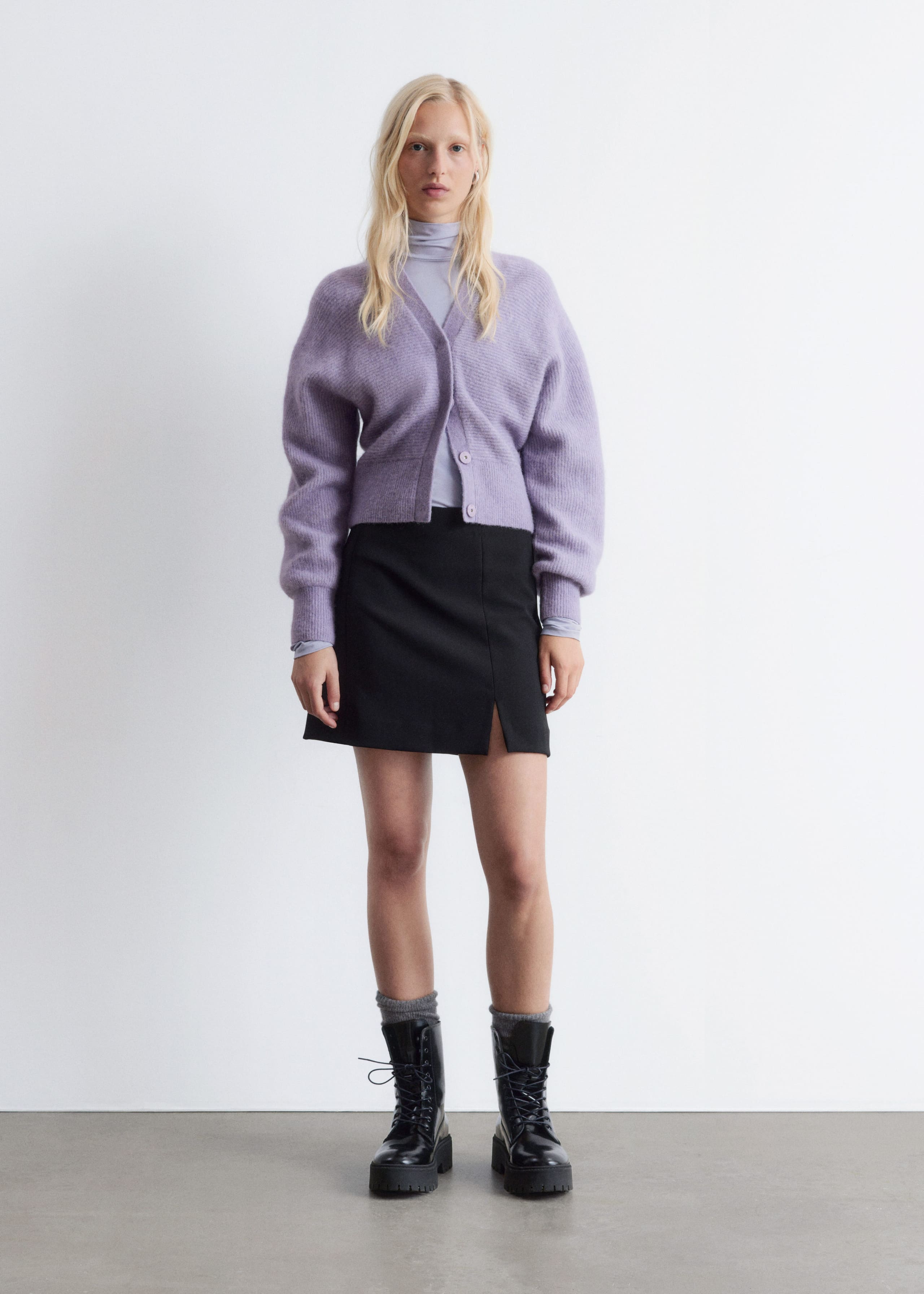 Image of Cropped Alpaca-Blend Cardigan