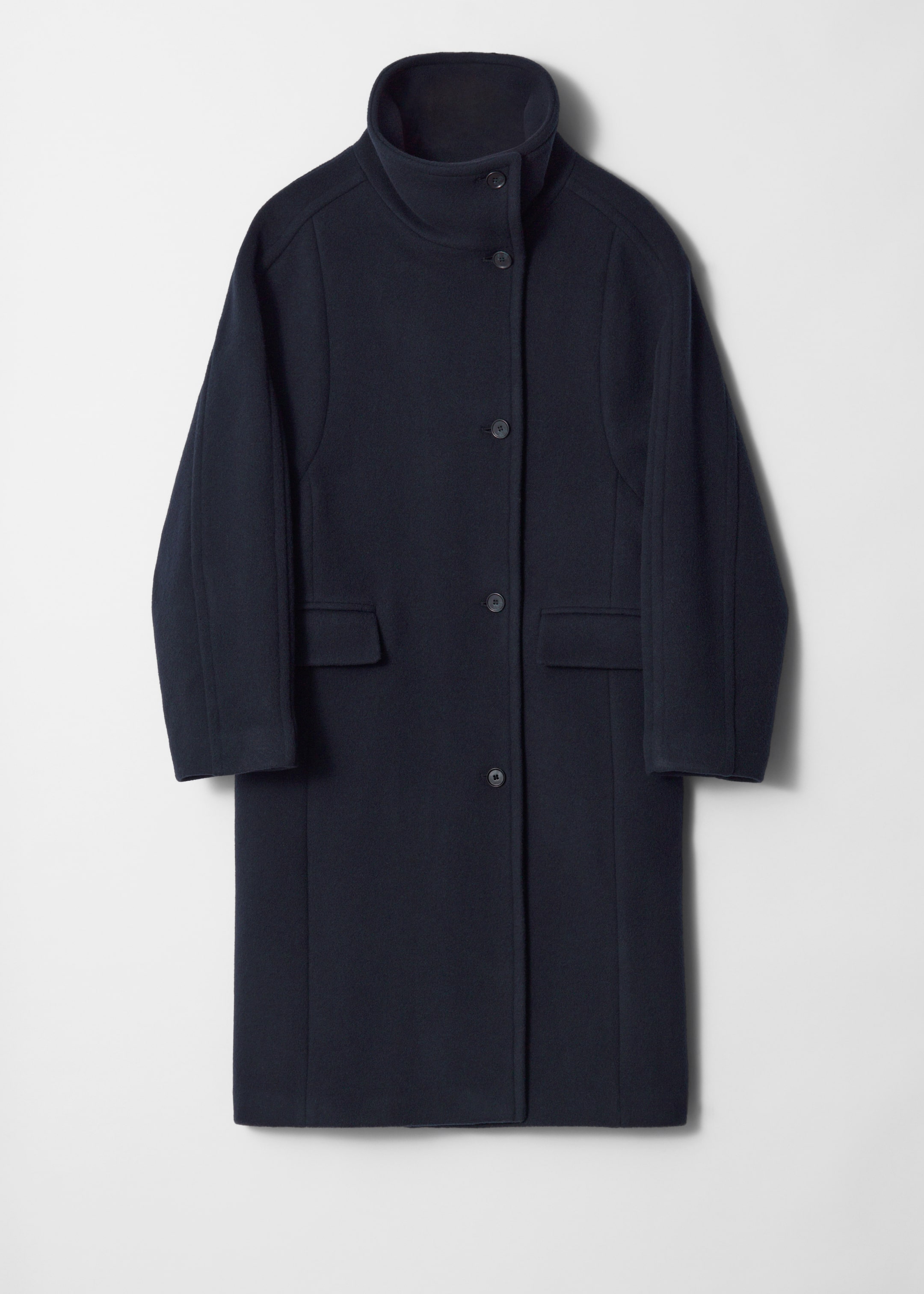 Größeres Bild ansehen: Wollmantel mit Tunnelkragen - Dunkelblau - Ladies | H&M DE 1