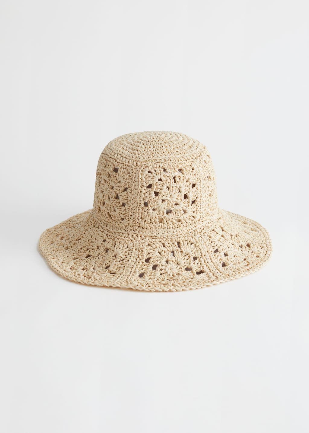 Crocheted Straw Bucket Hat - Natural straw - Bodegón