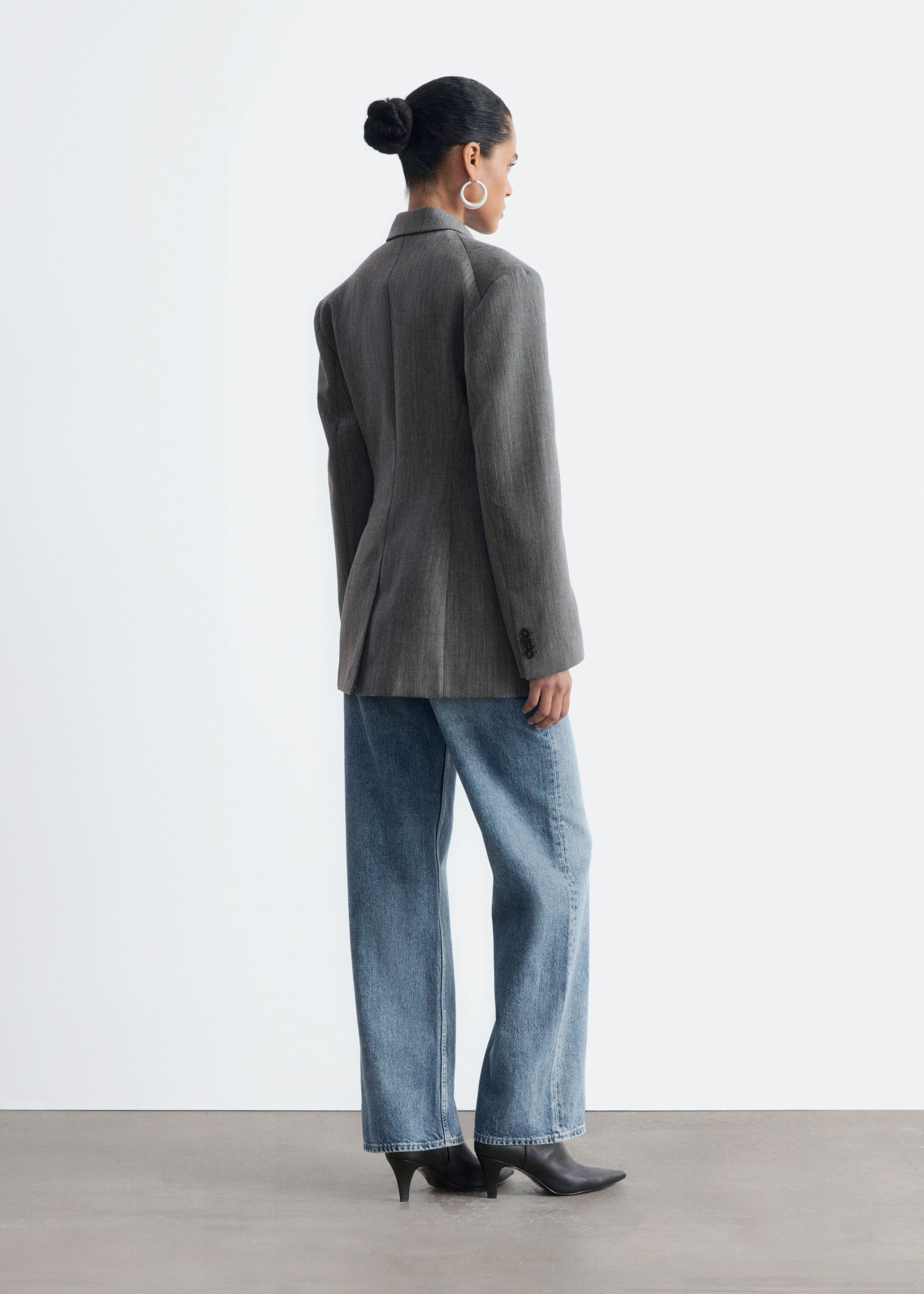 Fitted Wool Blazer - Grey - Lookbook
