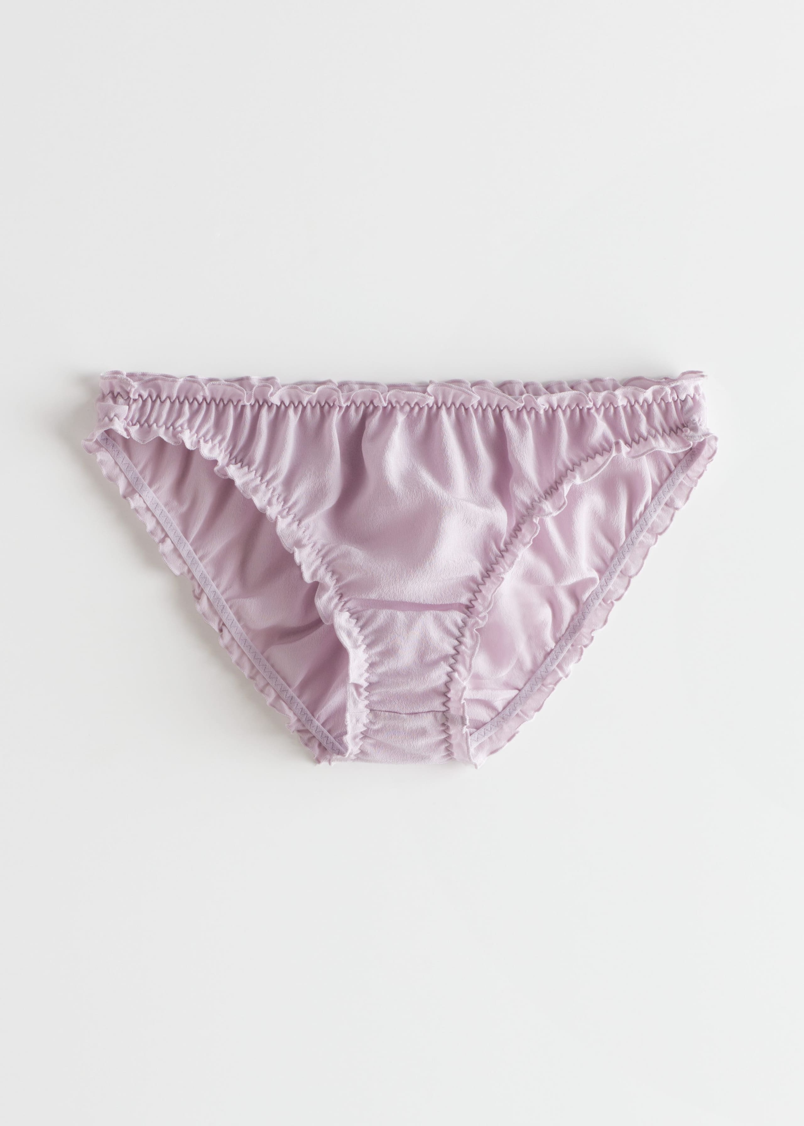 Ruffled Mulberry Silk Briefs - Lilac - Natura morta