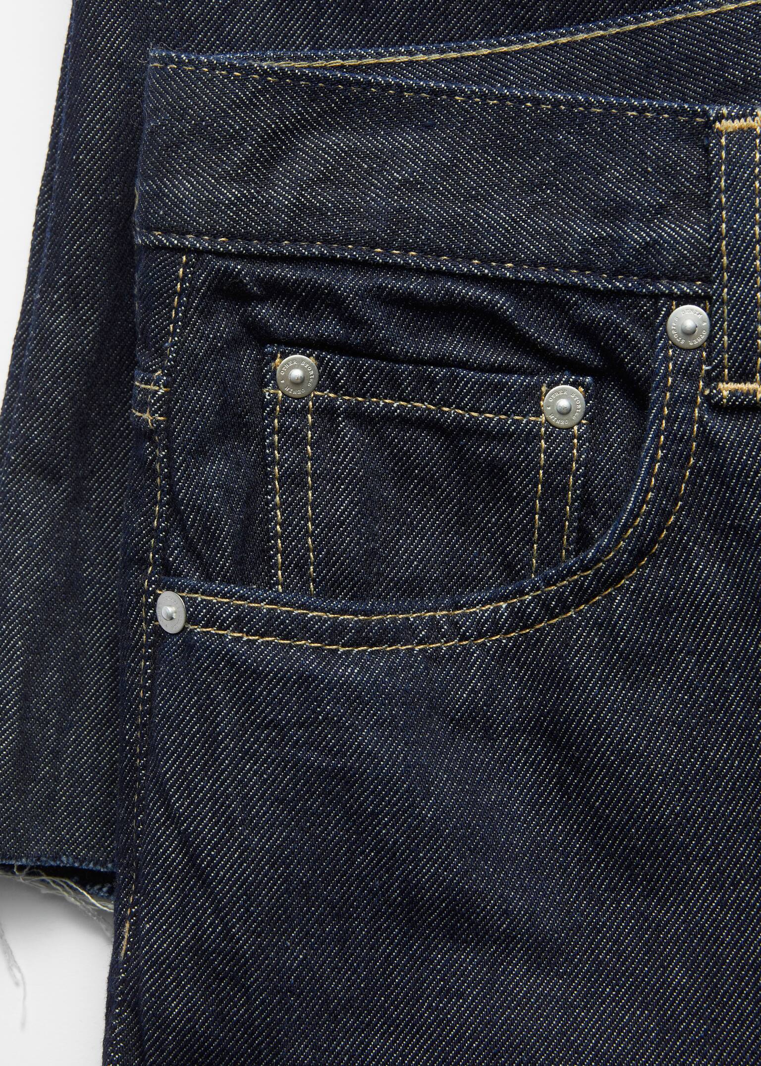 Jeansy z wysoką talią i prostymi nogawkami - Ciemnoniebieski - 2