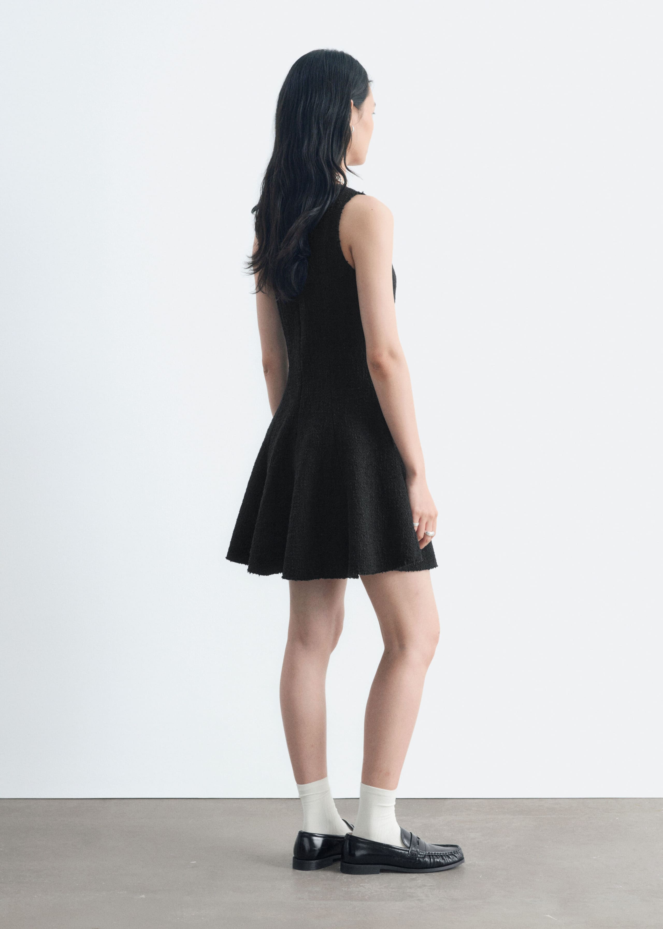 Raw-Edge Mini Dress - Black - Lookbook