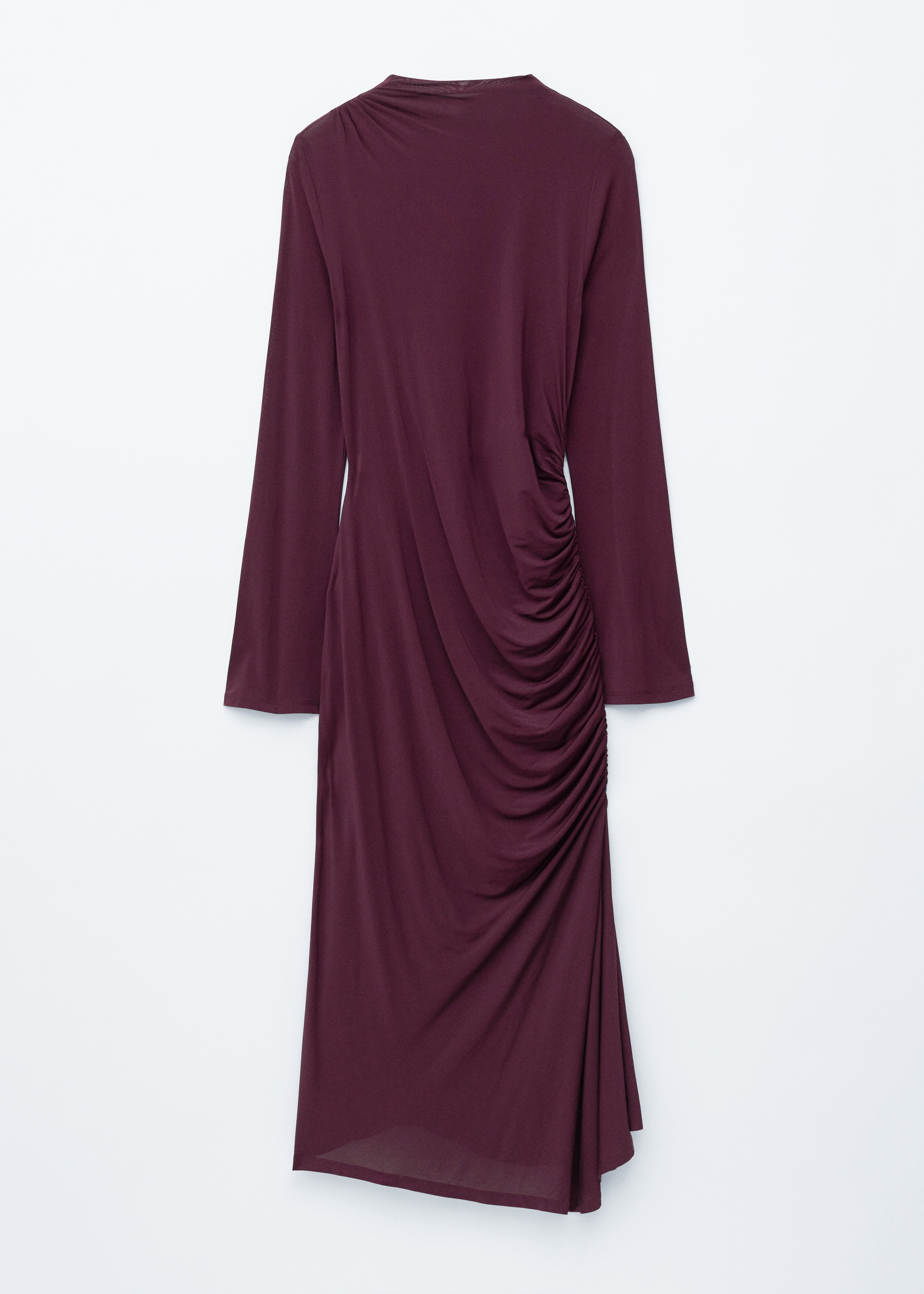 Gathered Midi Dress - Dark Purple