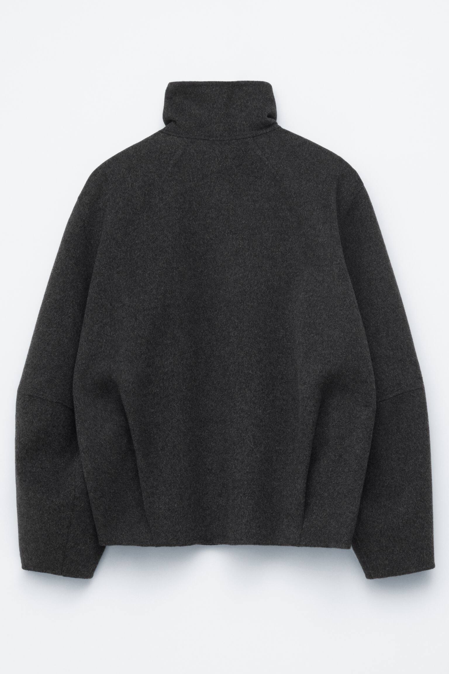 Vlnená bunda na zips - Dark Grey/Dark Beige - 10