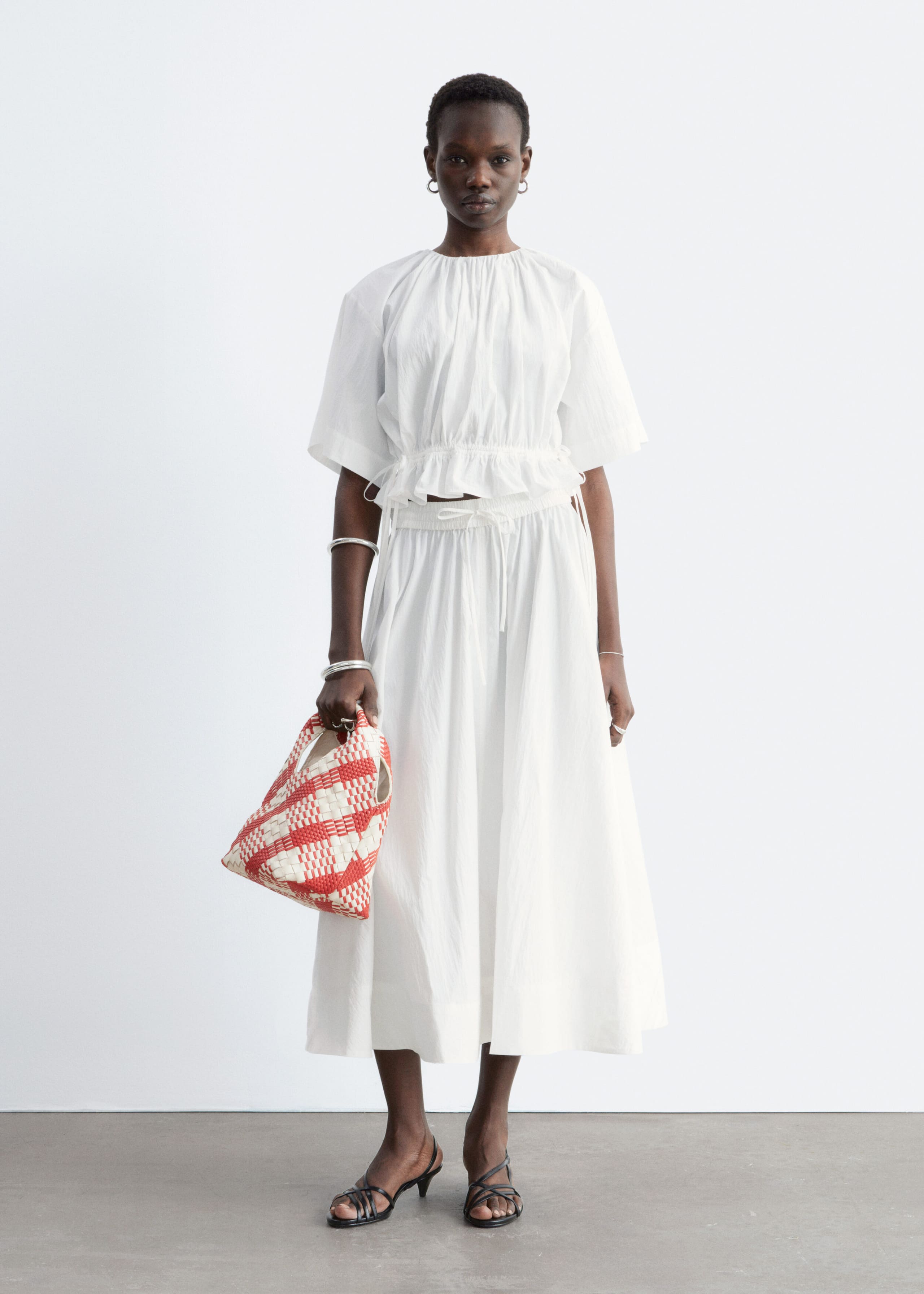 Drawstring Top - Red - Lookbook