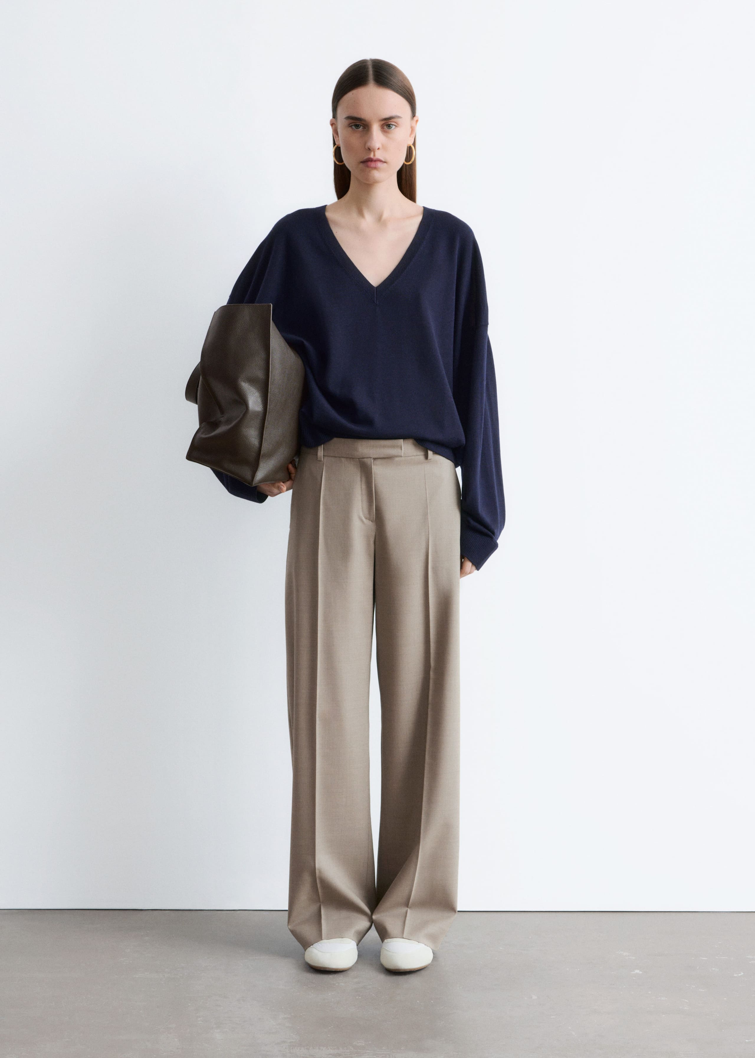 Merino Wool Press-Crease Trousers - Mole - Lookbook