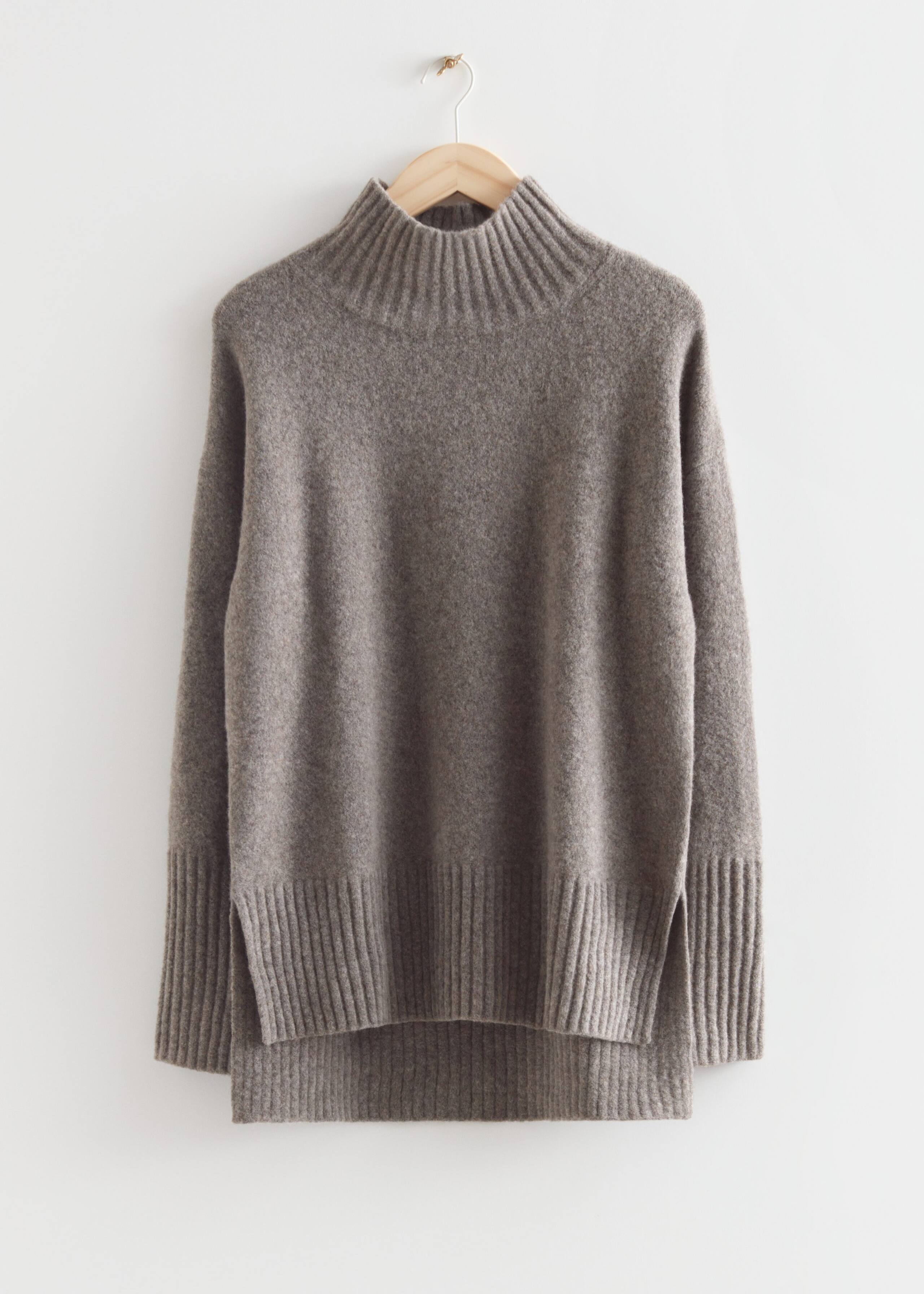 Jersey de punto con cuello semialto - Topo jaspeado - Bodegón