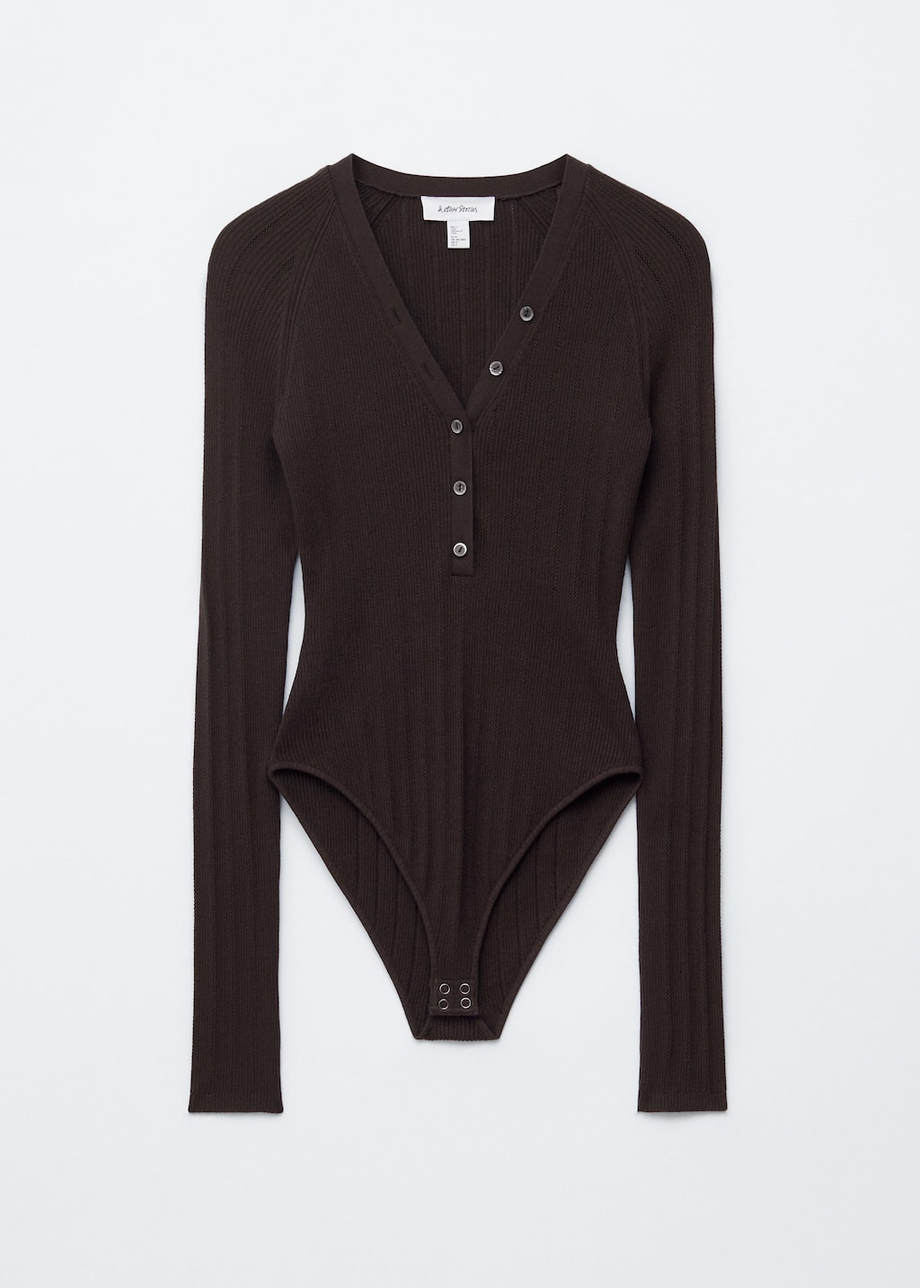 Image of Long-Sleeve Rib-Knit Bodysuit